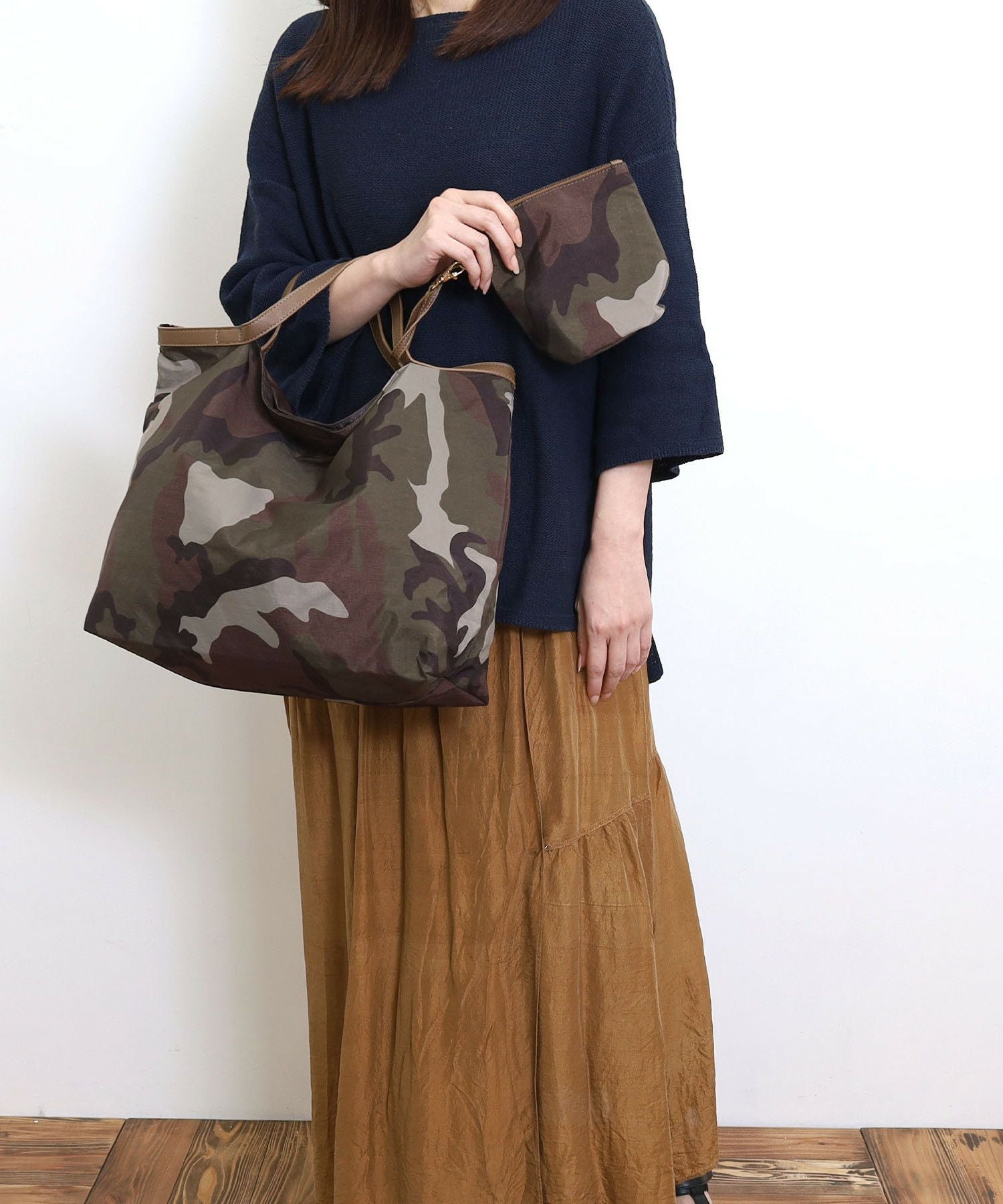 COOCO クーコ 【迷彩柄折りたたみトート】 レディース バッグ 大きめ