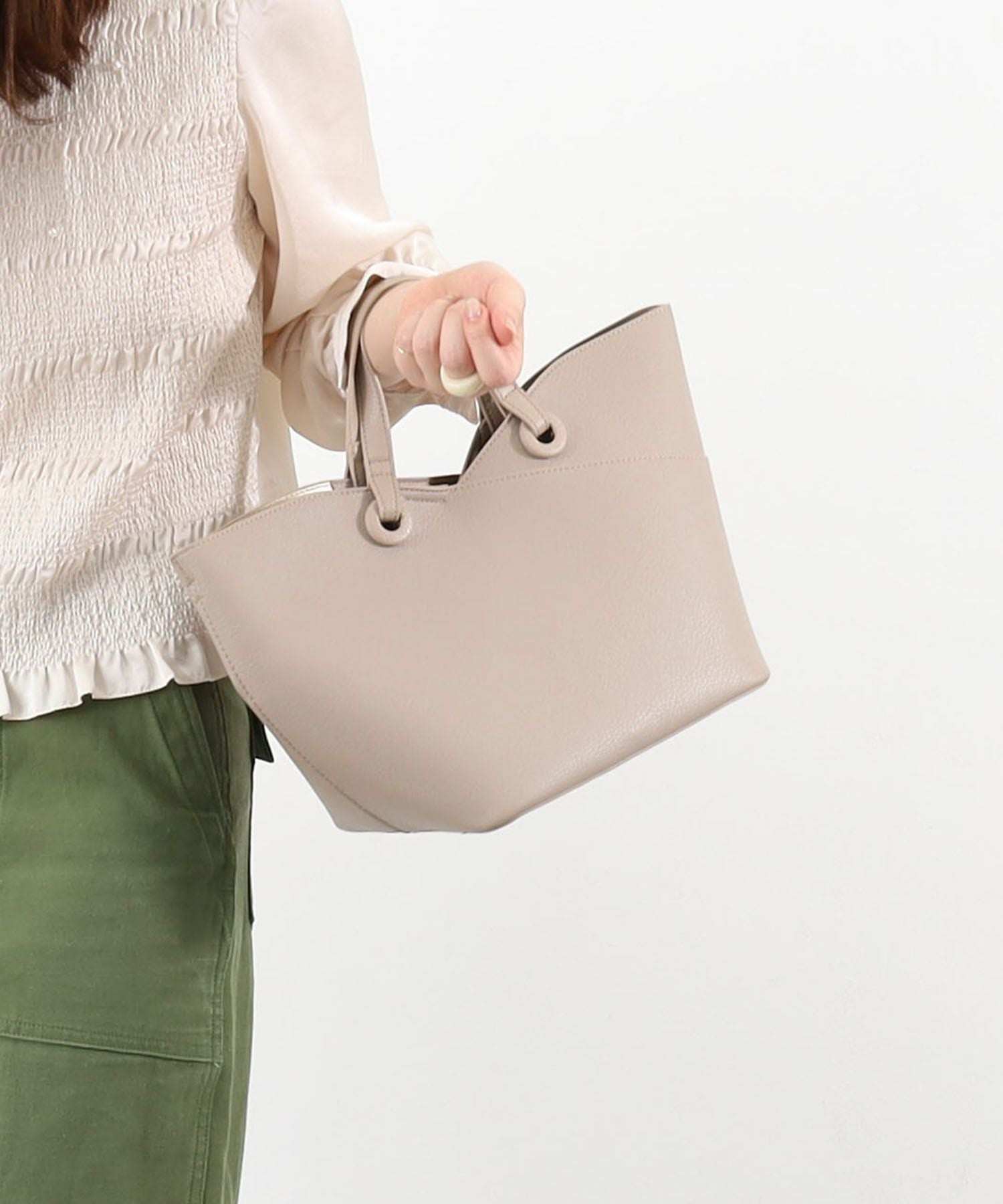 OUTLET SALE】クーコ COOCO 重ねポケット変形2WAYトートバッグ