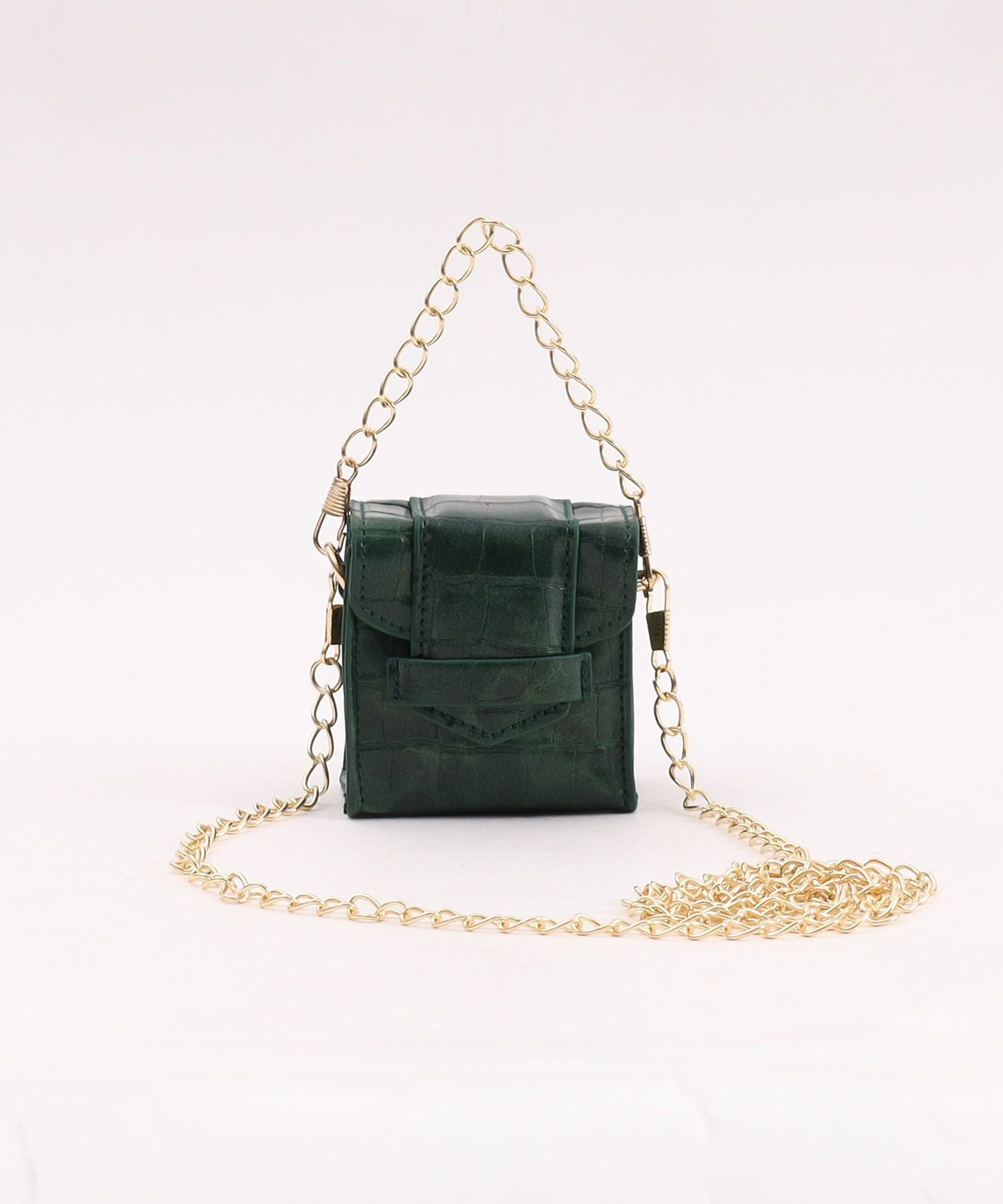 OUTLET SALE】クーコ COOCO クロコ型押フェイクレザーマイクロミニ