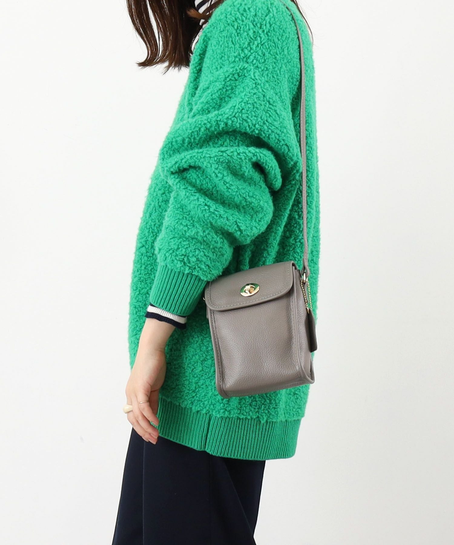 GW SALE】MAX50％OFF COOCO クーコ 【本革ヒネリ金具縦型ショルダー