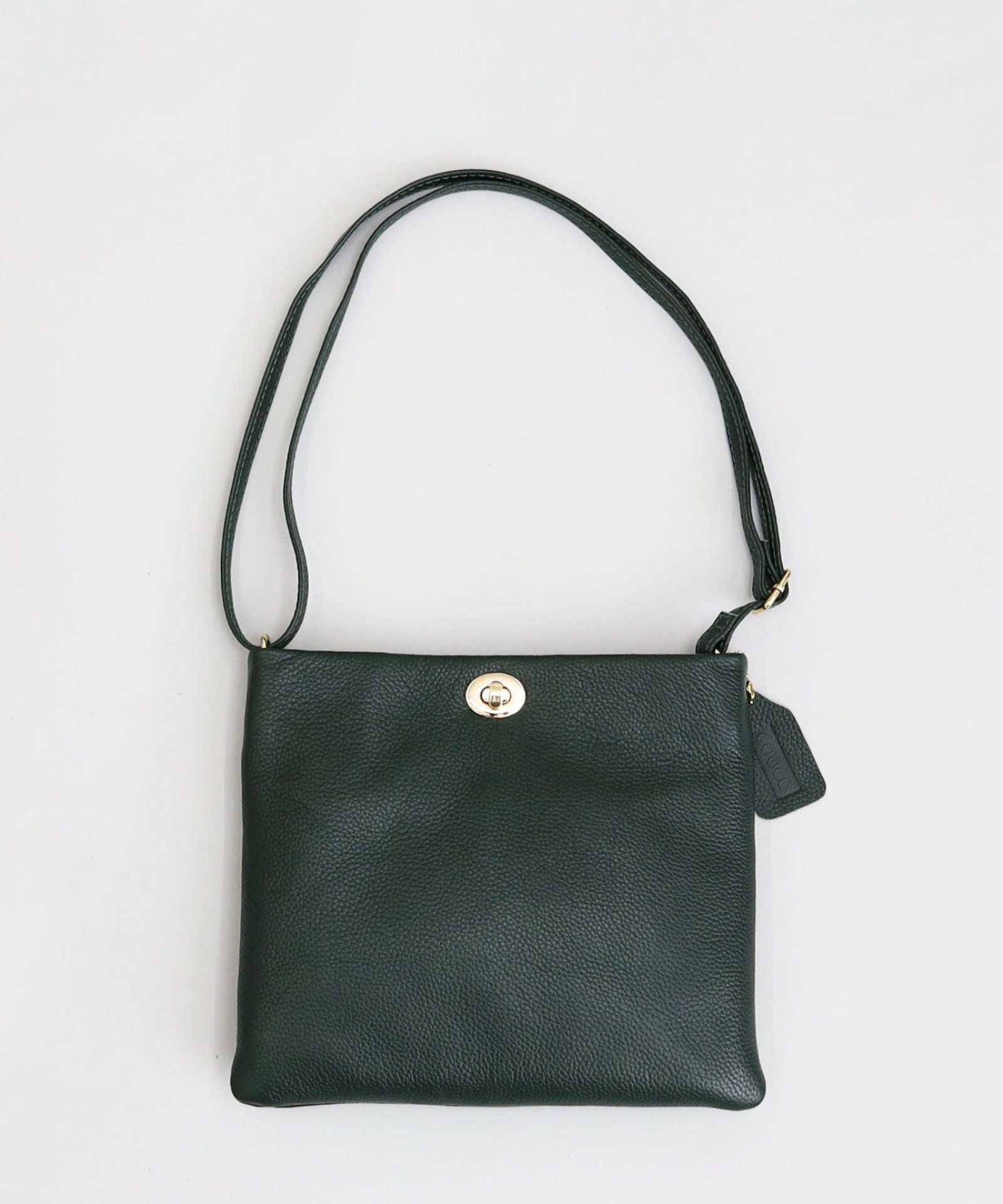 OUTLET SALE】シュリンクレザーヒネリ金具薄マチスクエア型ショルダー