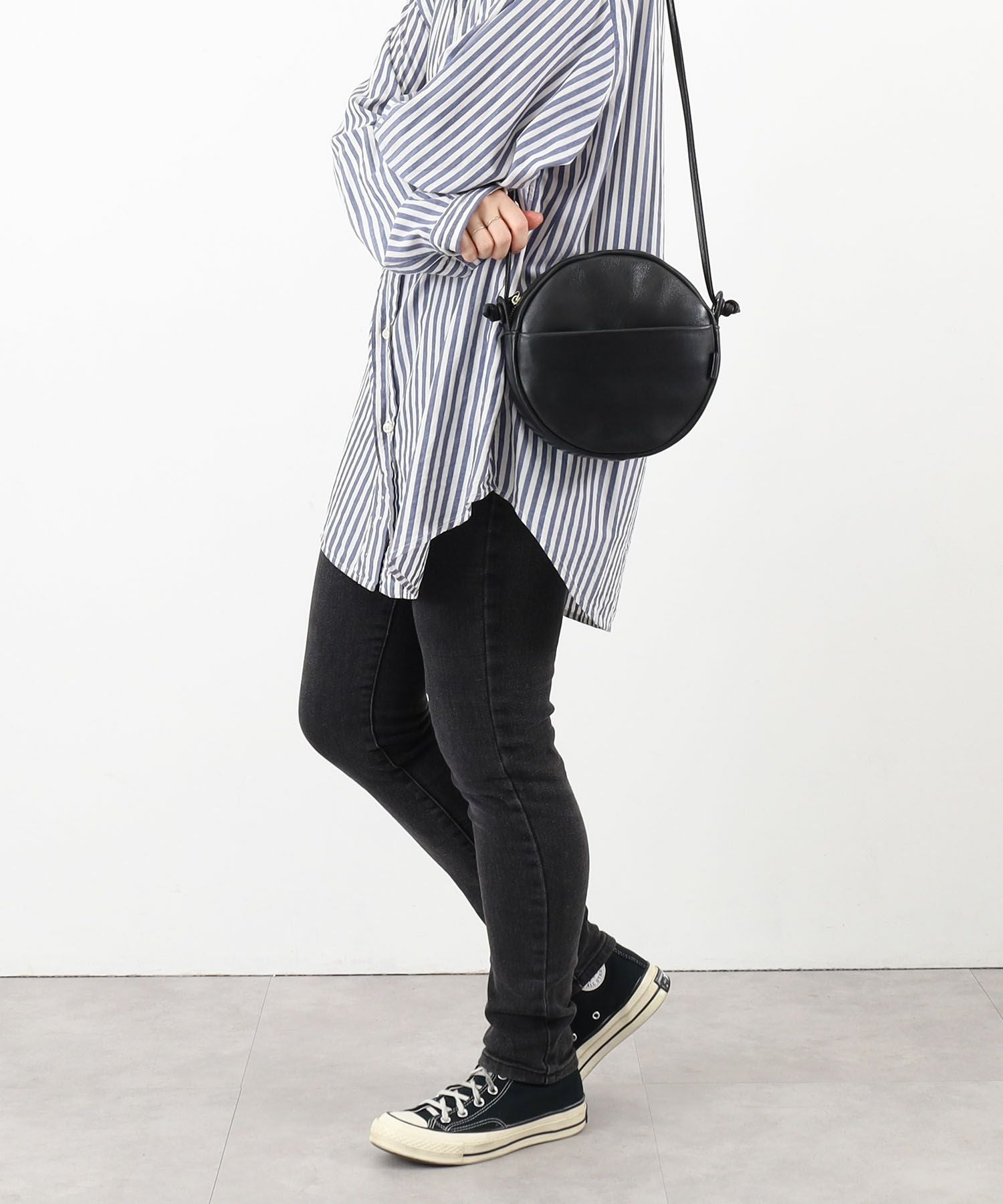 OUTLET SALE】クーコ COOCO シープレザーサークル型ショルダーバッグ
