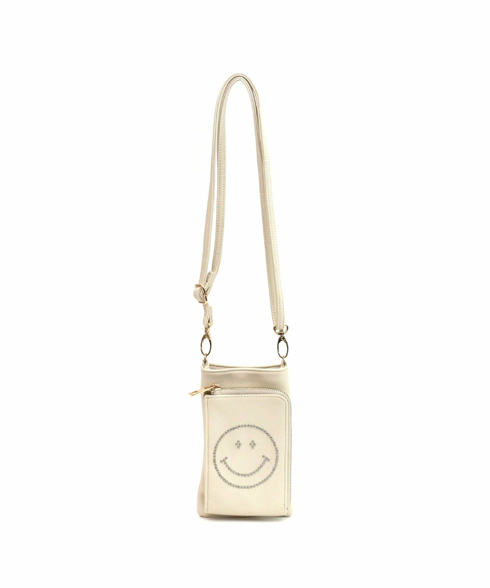 OUTLET SALE】SMILEY／スタッズフェイクレザースマホショルダー