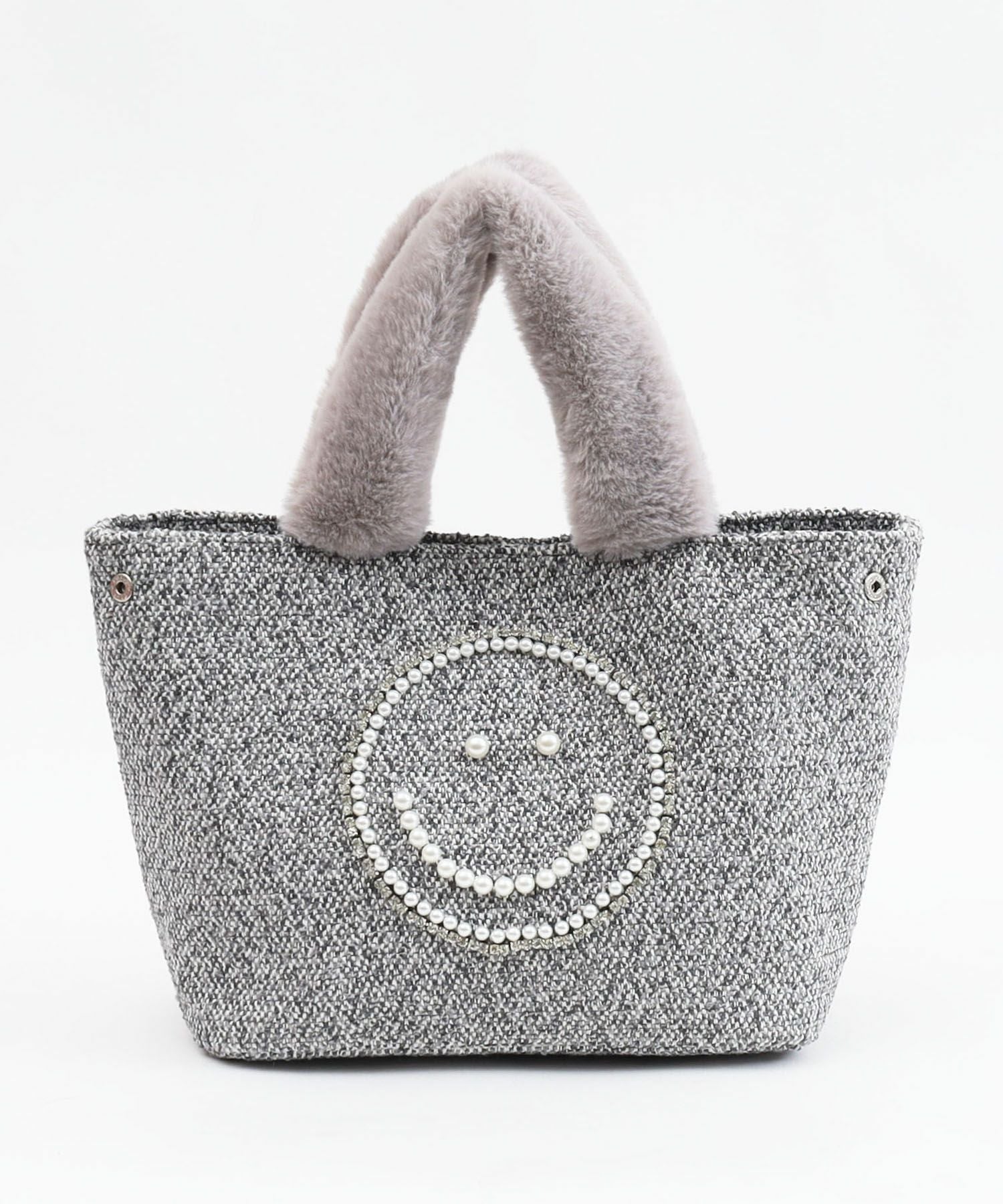 OUTLET SALE】クーコ COOCO SMILEY／パール刺繍xエコファー