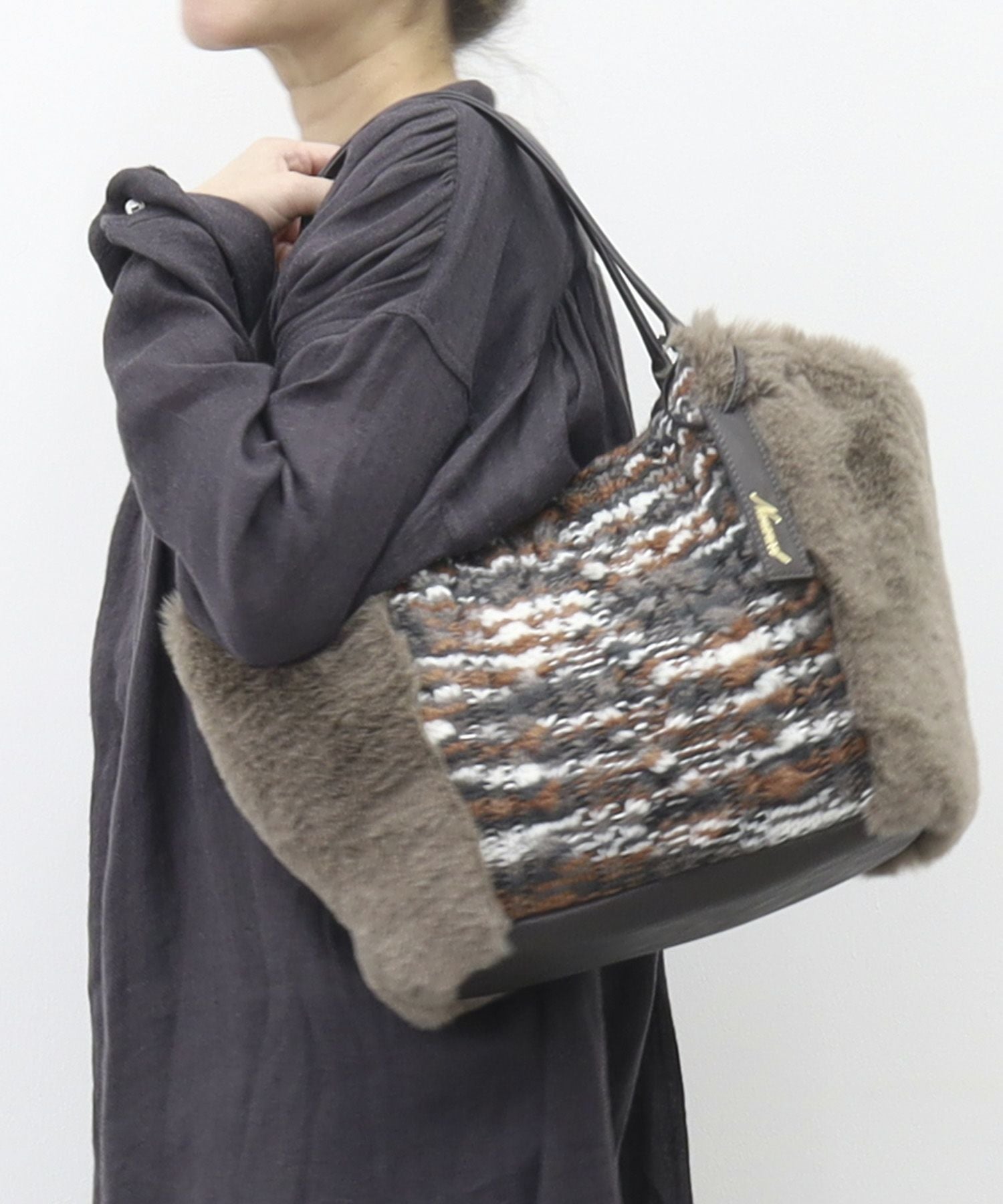 ナナノエル Nananoel fiona ニットxエコファートートバッグ