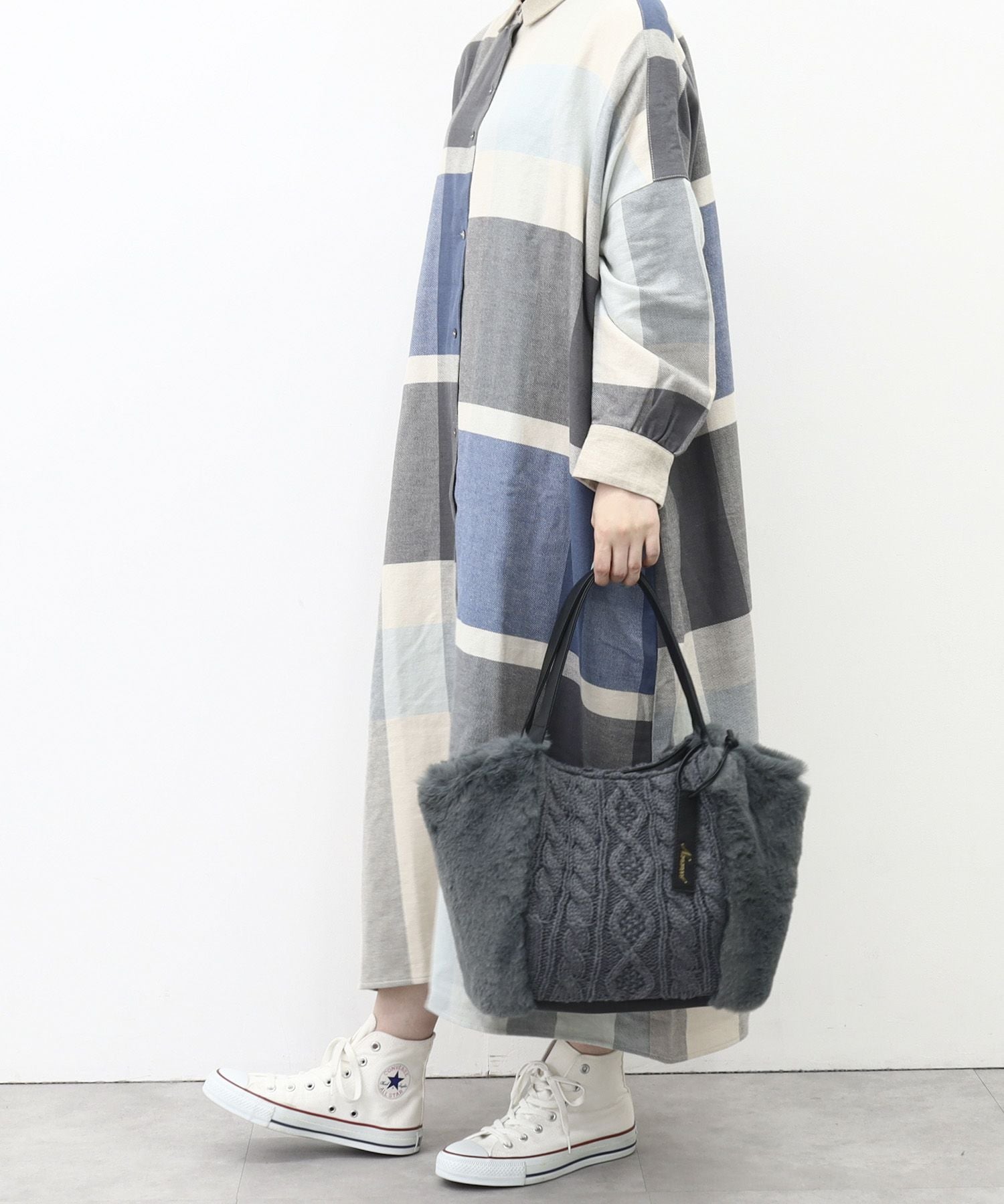 ナナノエル Nananoel fiona ニットxエコファートートバッグ