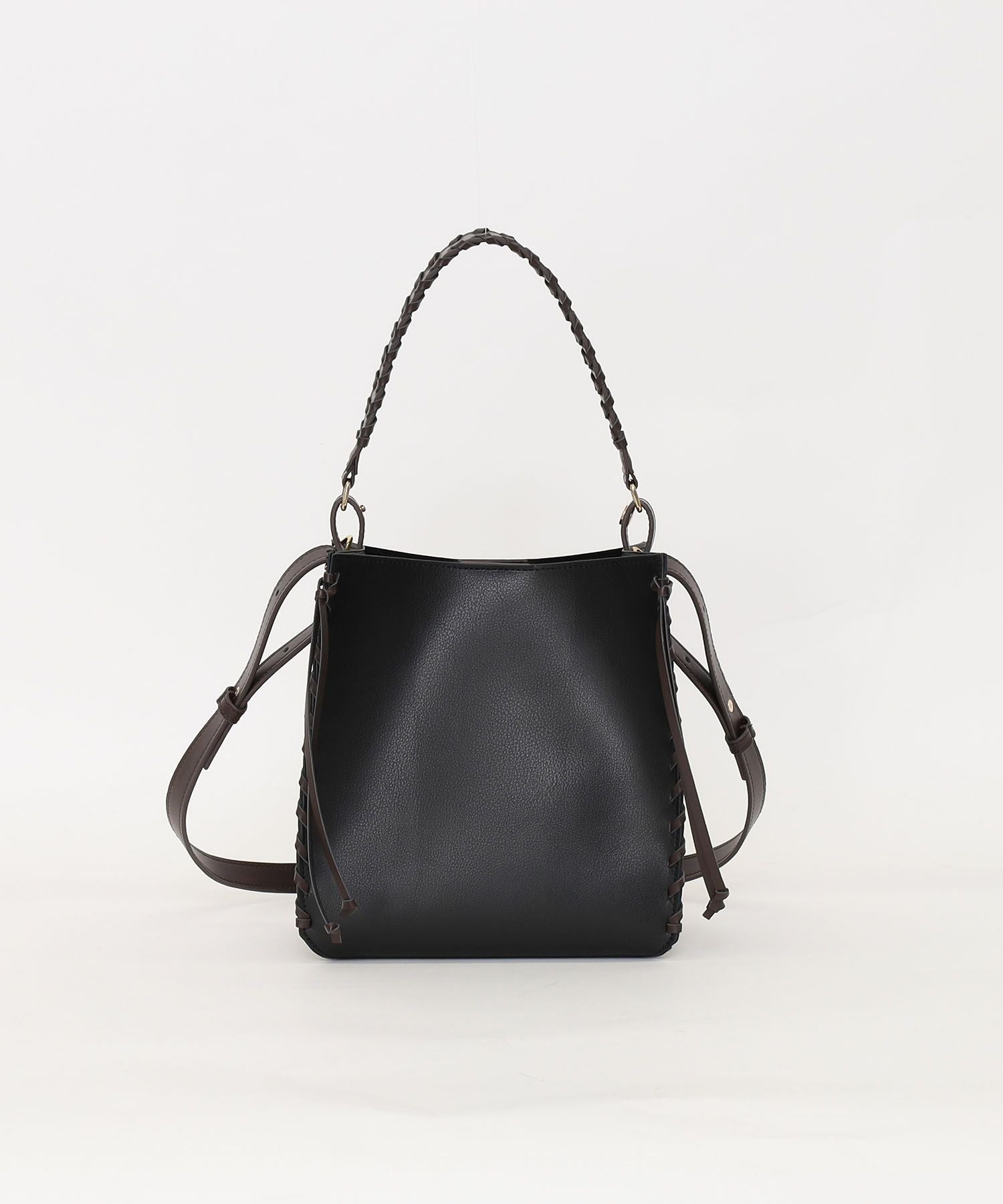 OUTLET SALE】クーコ COOCO 巾着付フェイクレザーカガリ2WAYバッグ