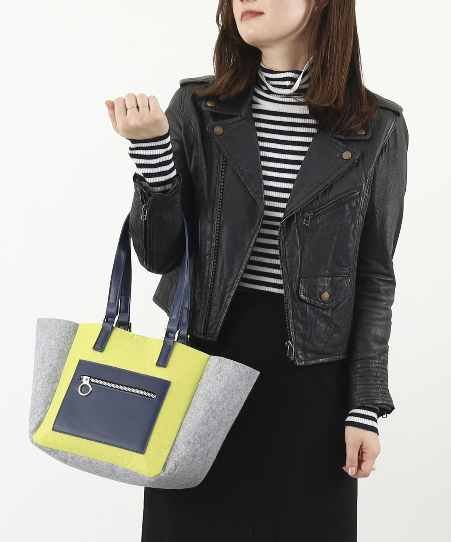 OUTLET SALE】クーコ COOCO ダブルハンドルフェルトトートバッグ／A4