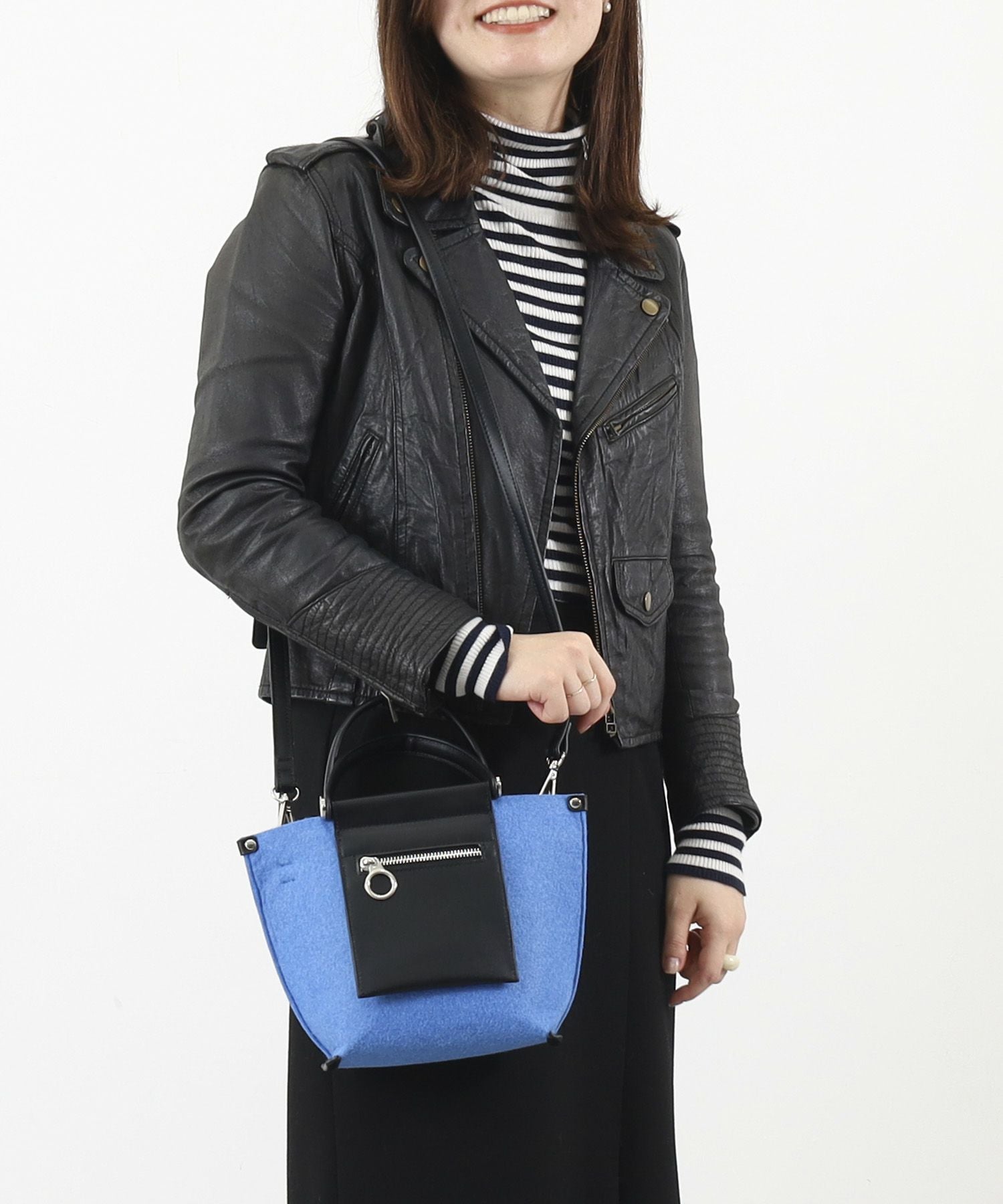 OUTLET SALE】クーコ COOCO フェイクレザーポケット付フェルト2WAY