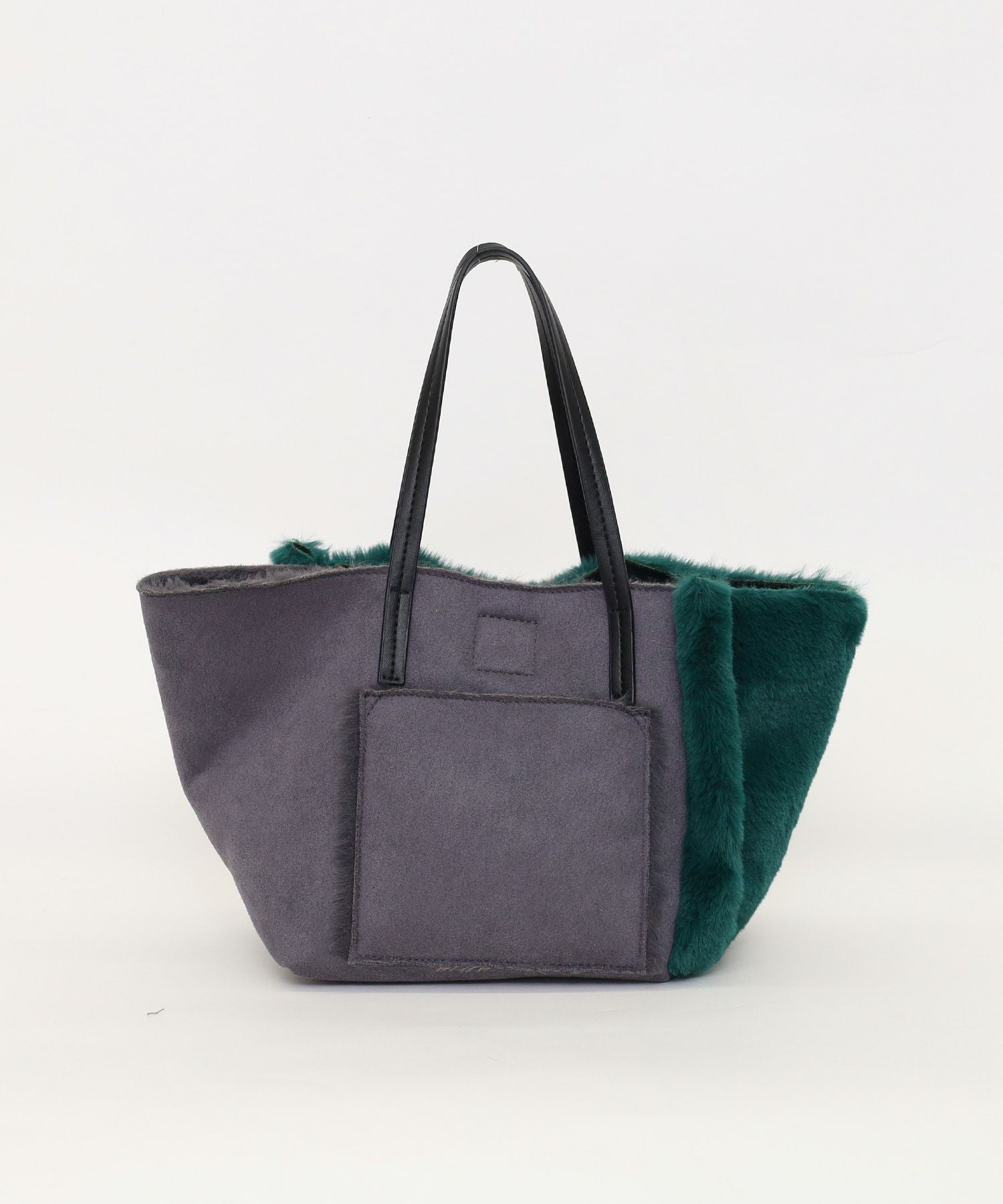 OUTLET SALE】クーコ COOCO ポーチ付リバーシブルムートン風配色バッグ