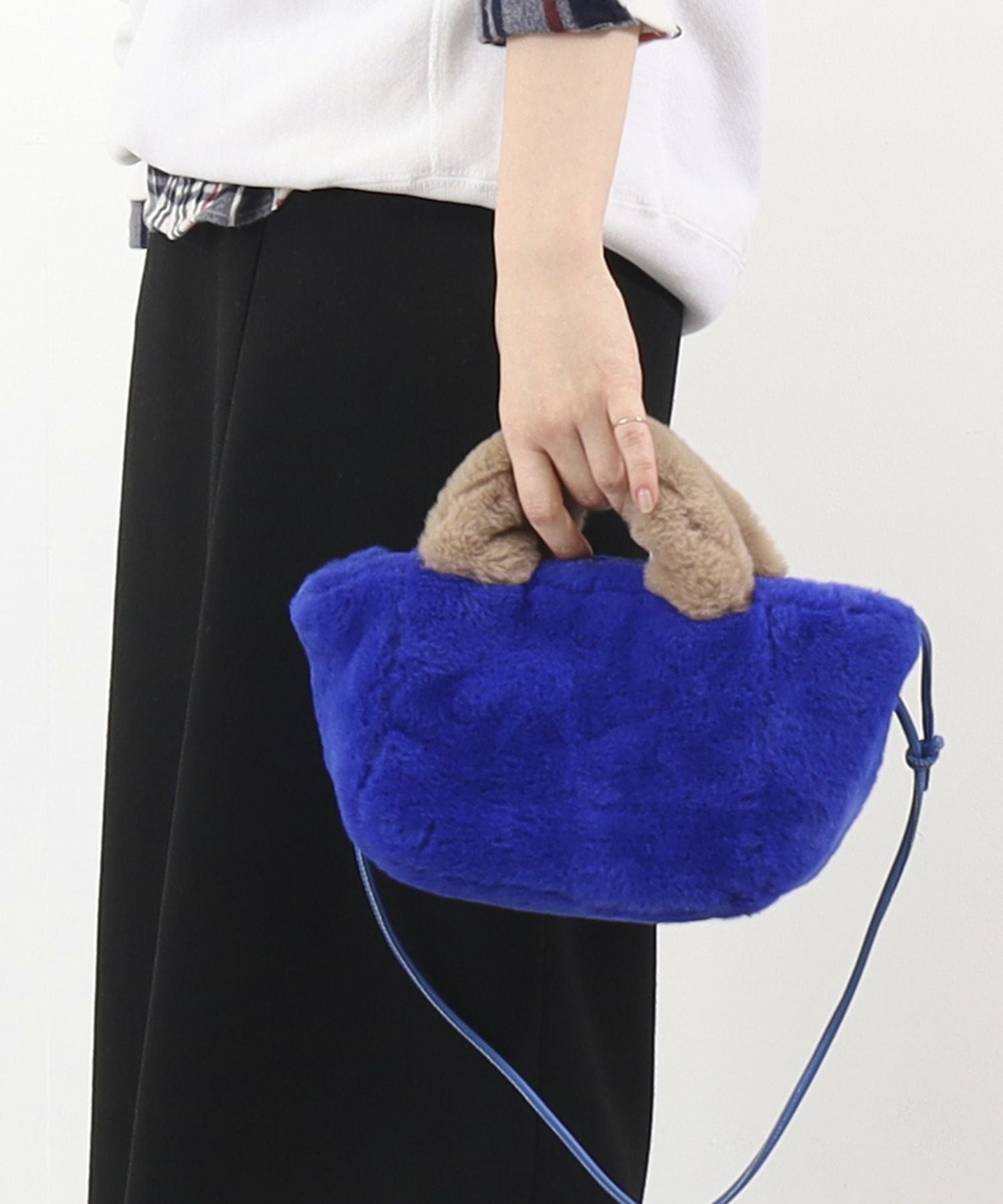 OUTLET SALE】クーコ COOCO エコファーバイカラー2WAYミニトート