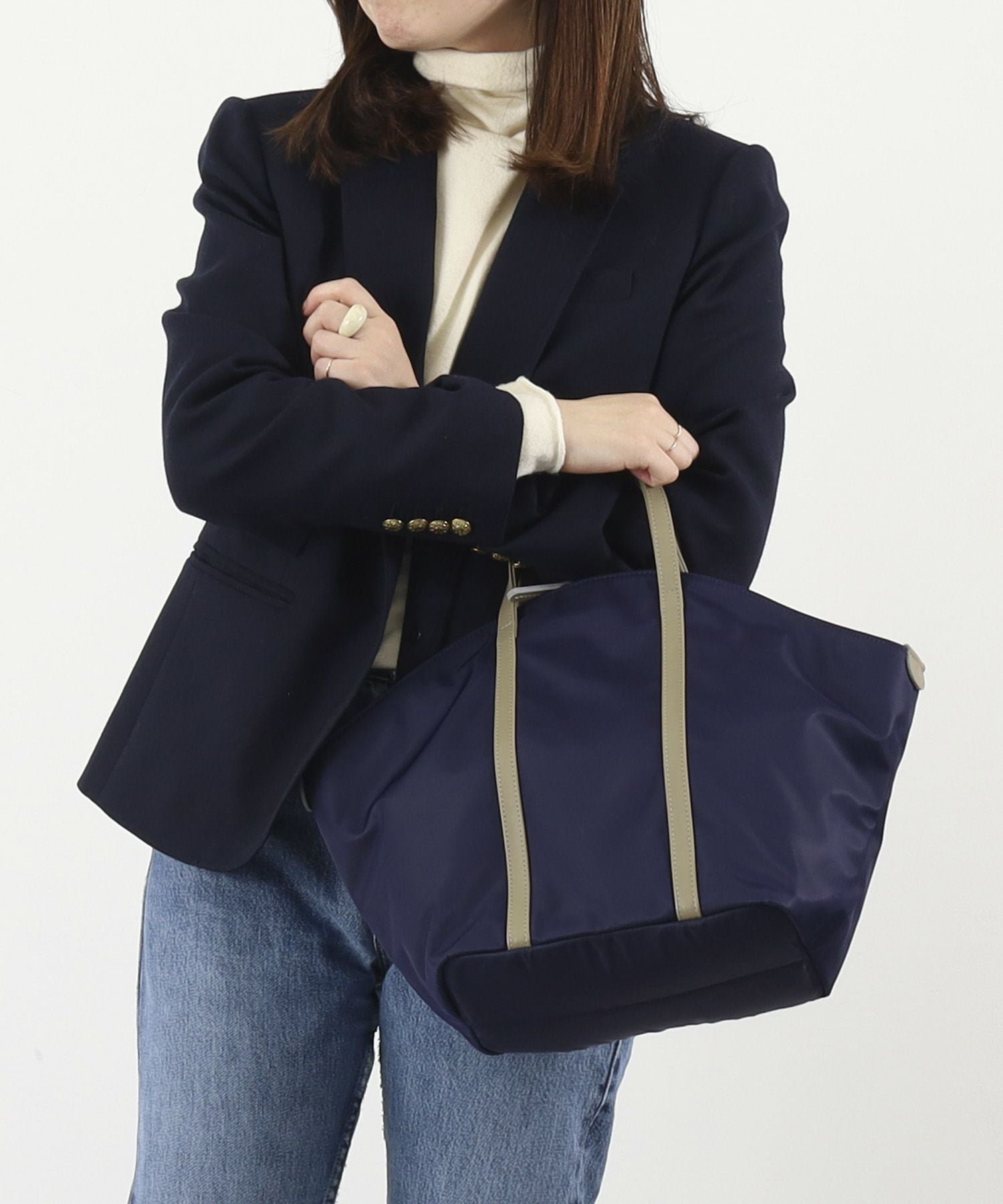 OUTLET SALE】クーコ COOCO ナイロン×牛革ラウンドトートバッグ | COO