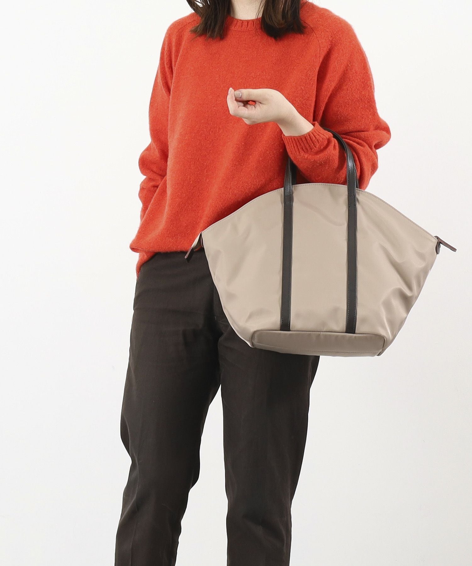 OUTLET SALE】クーコ COOCO ナイロン×牛革ラウンドトートバッグ | COO