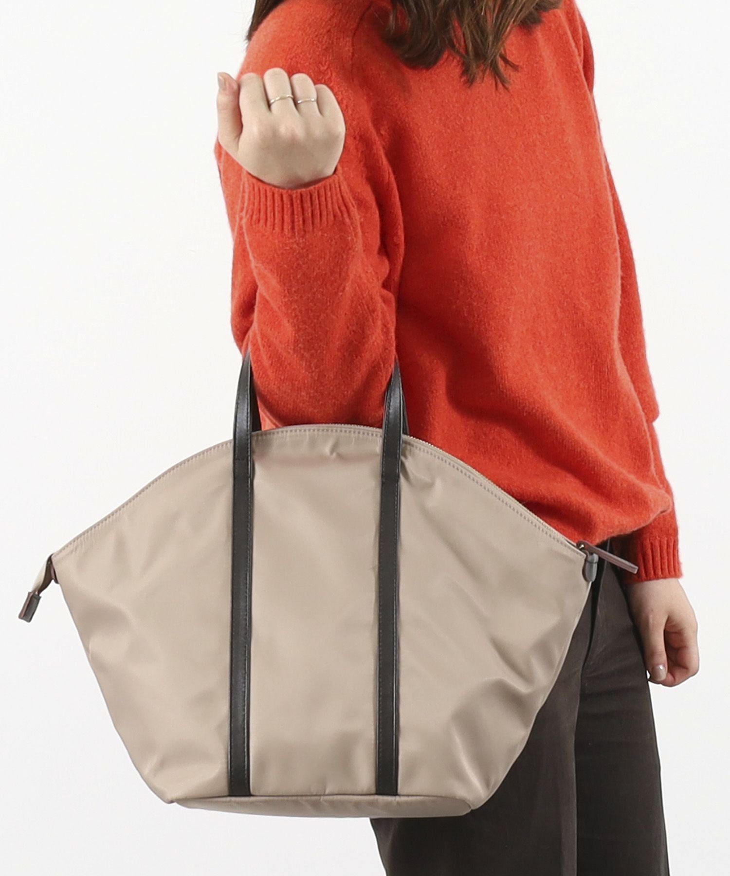 OUTLET SALE】クーコ COOCO ナイロン×牛革ラウンドトートバッグ | COO