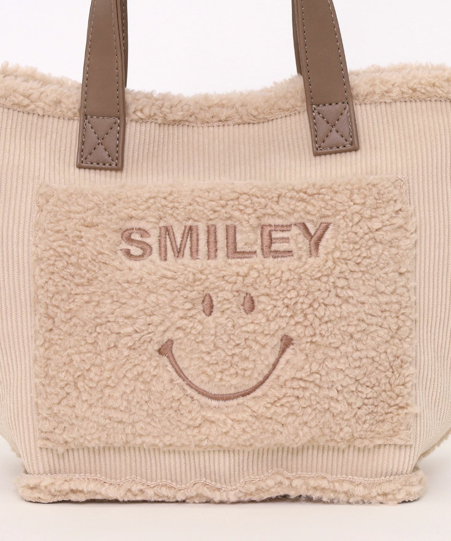 OUTLET SALE】クーコ COOCO SMILEY／コーデュロイ刺繍トート