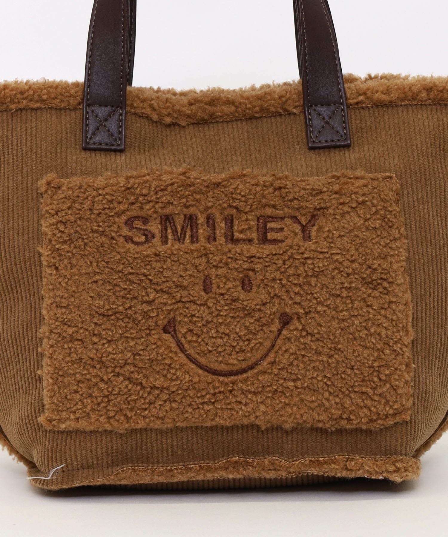 OUTLET SALE】クーコ COOCO SMILEY／コーデュロイ刺繍トート