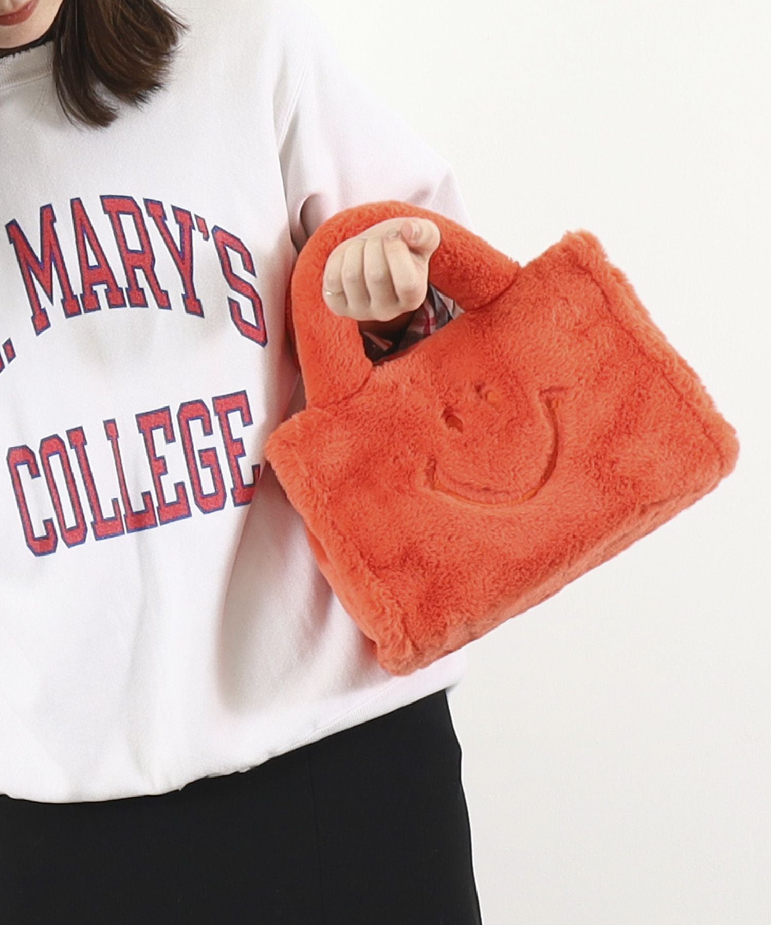 OUTLET SALE】クーコ COOCO SMILEY／ロゴ刺繍エコファー2WAY