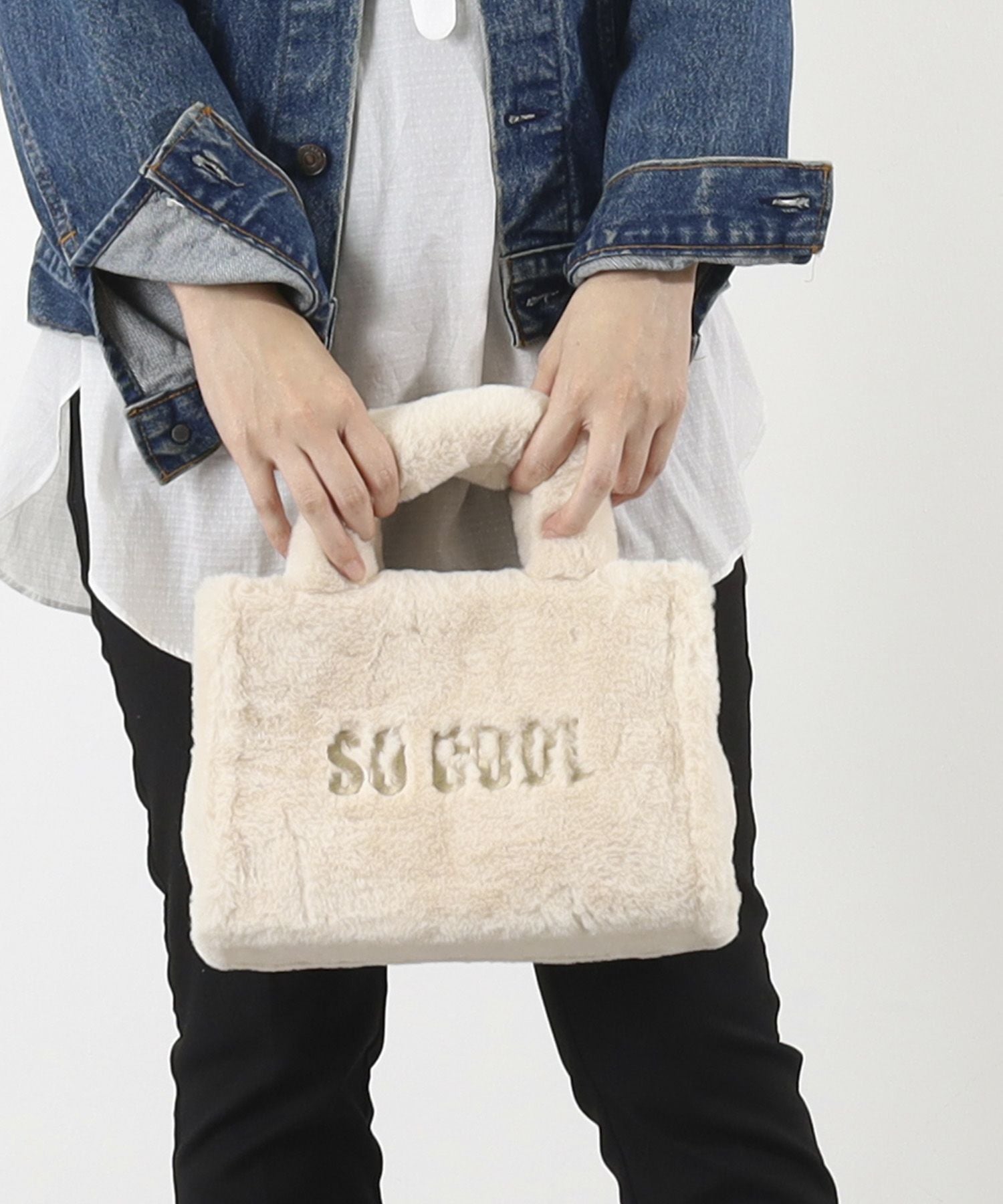 OUTLET SALE】クーコ COOCO SMILEY／ロゴ刺繍エコファー2WAY