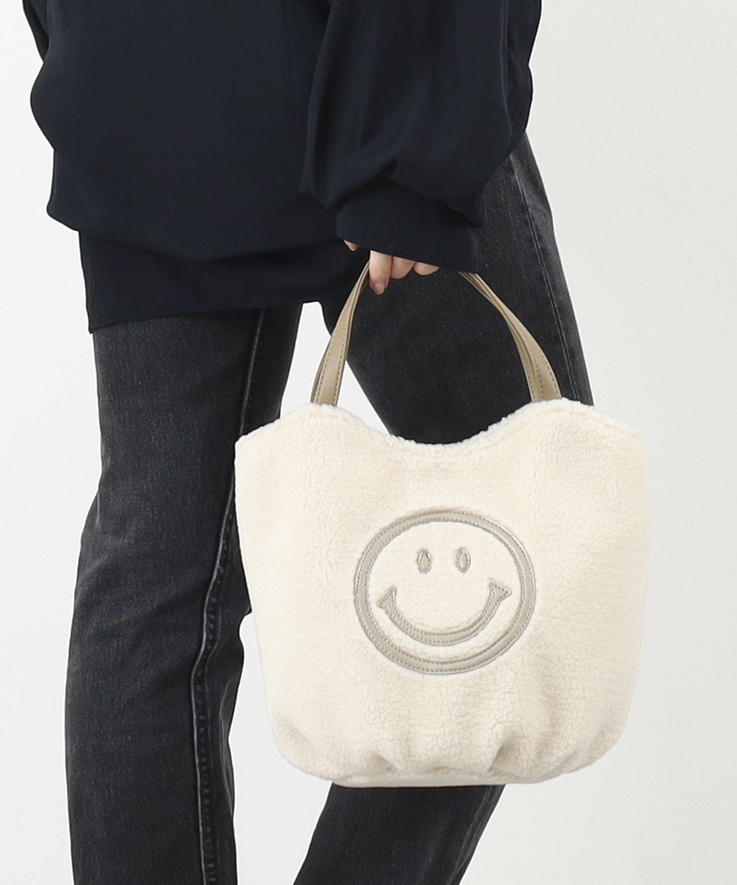 GW SALE】MAX50％OFF クーコ COOCO SMILEY／ボアコロントート