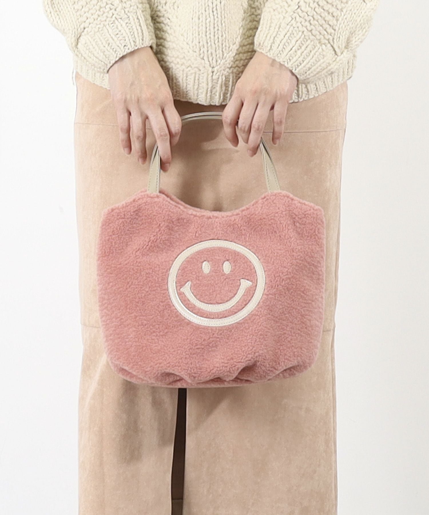 OUTLET SALE】クーコ COOCO SMILEY／ボアコロントートバッグ