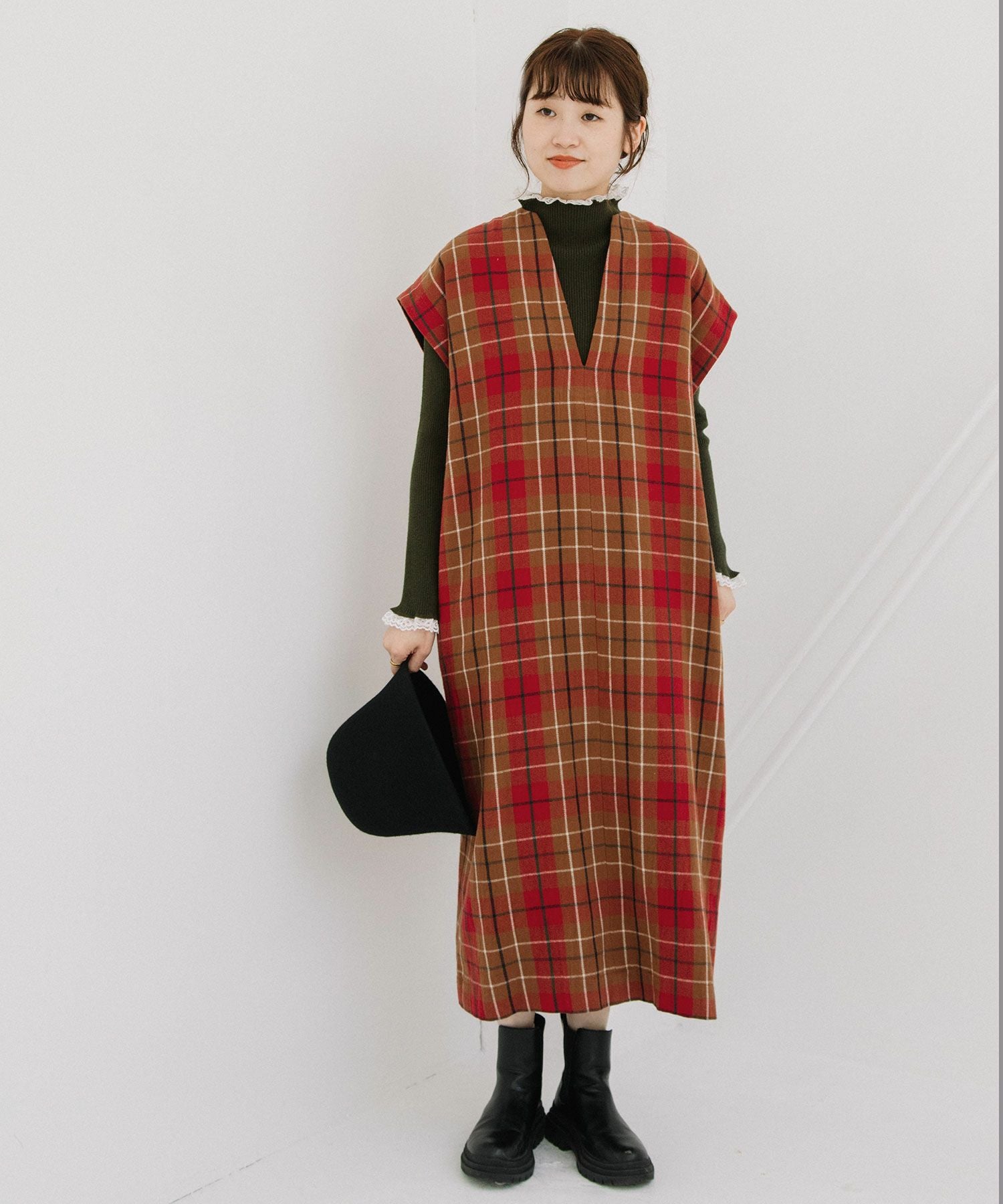 WINTER SALE】タータンチェックキーネックワンピース | COO ONLINE
