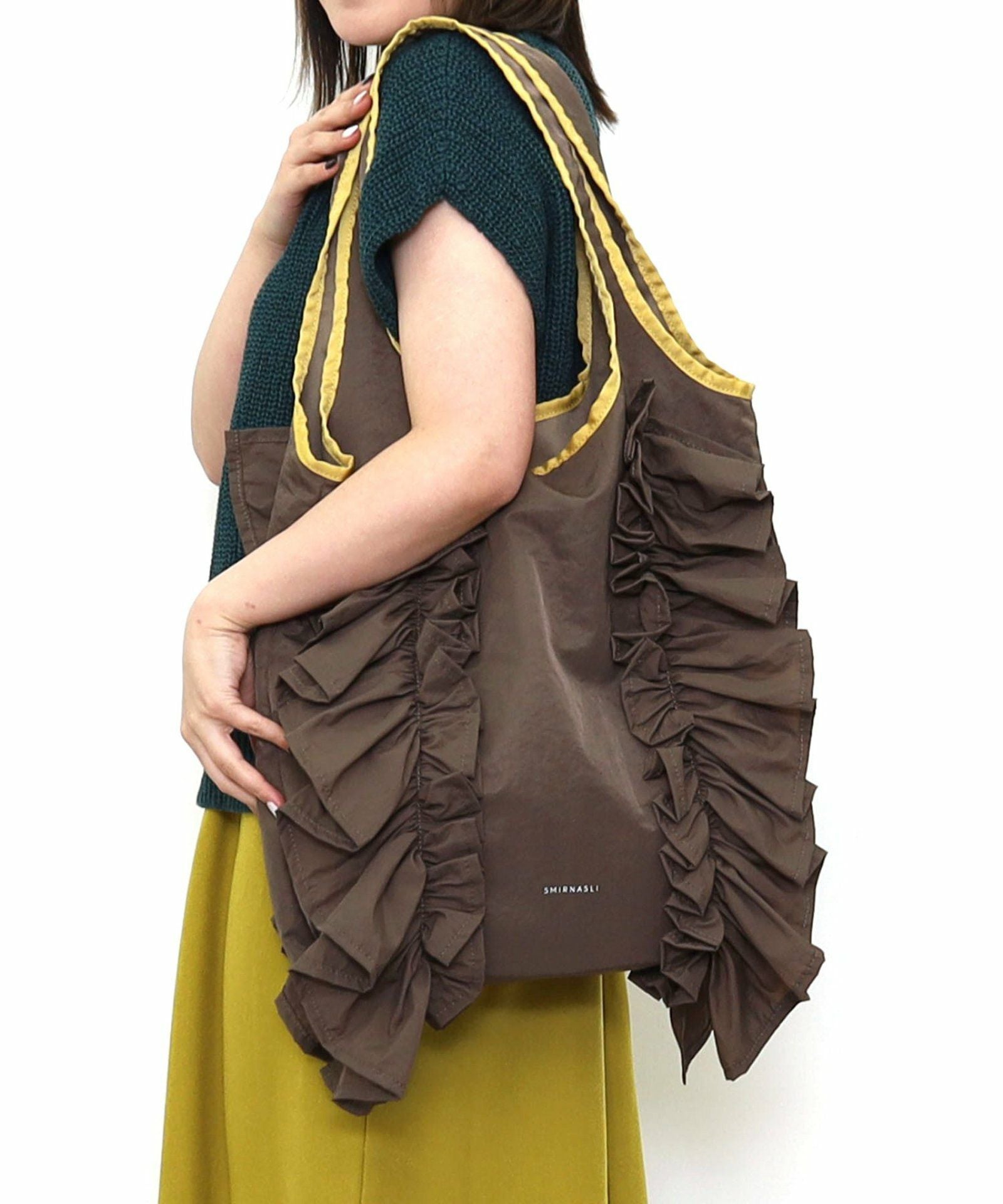☆SUMMER SALE☆【OUTLET SALE】配色フリルトートバッグ／A4対応