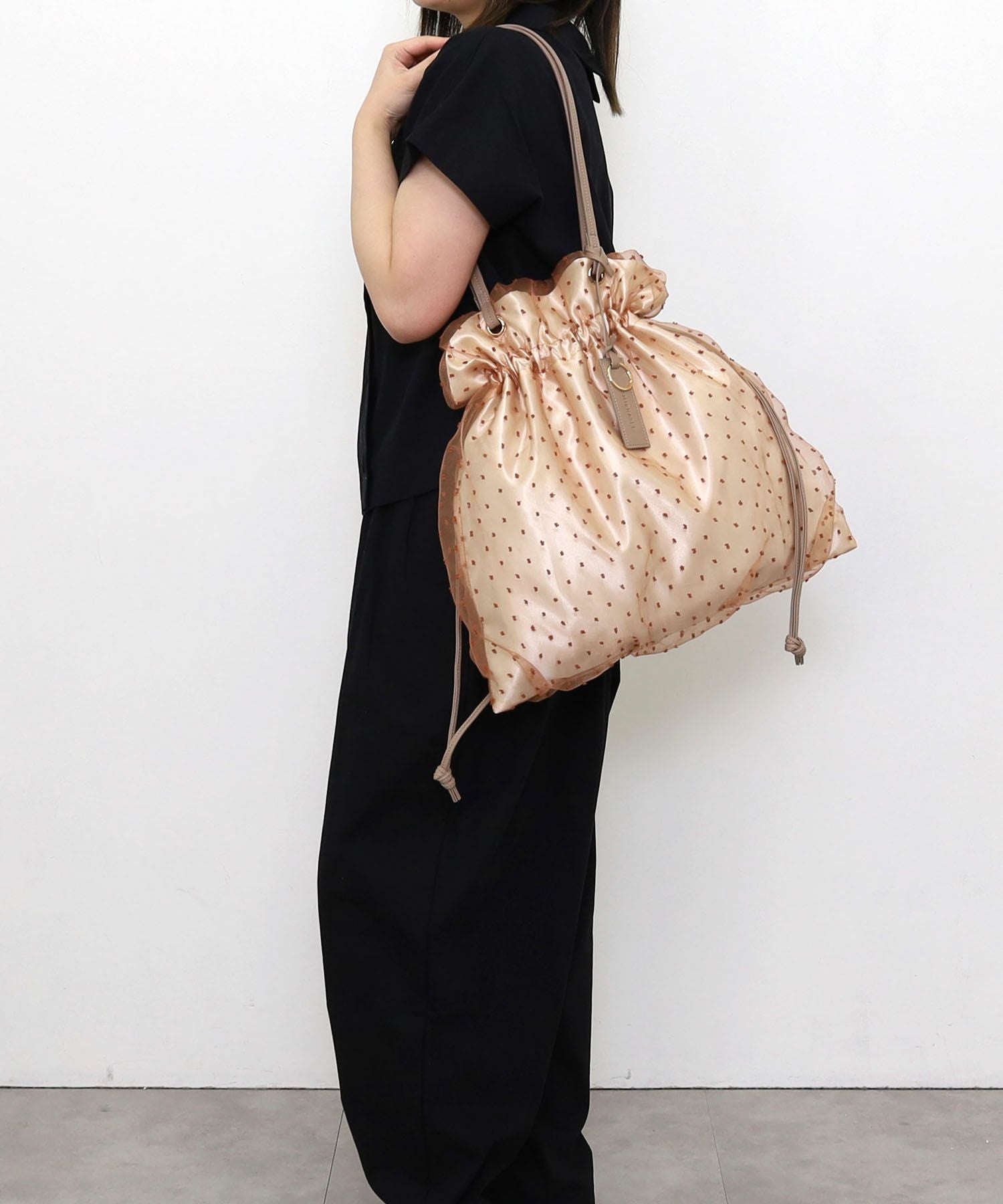 OUTLET SALE】サミールナスリ SMIR NASLI チュールドット巾着トート