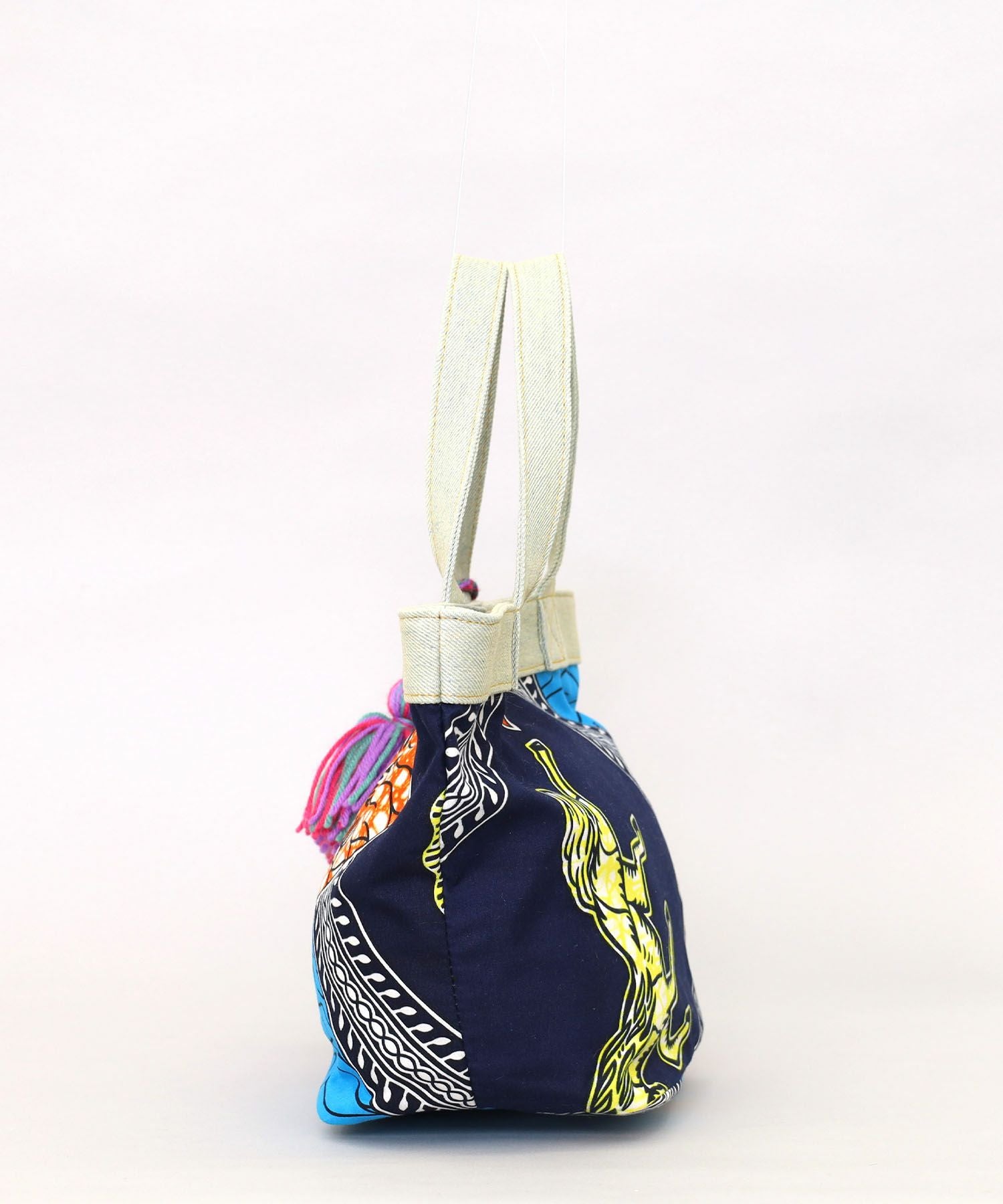 OUTLET SALE】クーコ COOCO アフリカン柄xデニムトートバッグ | COO