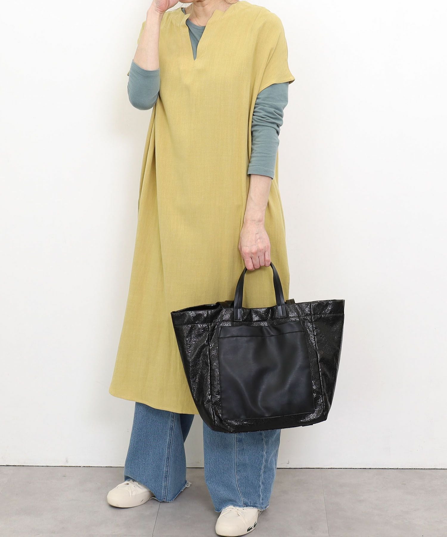 春夏物50％OFF】ナナノエル Nananoel lia メタリックビッグポケット