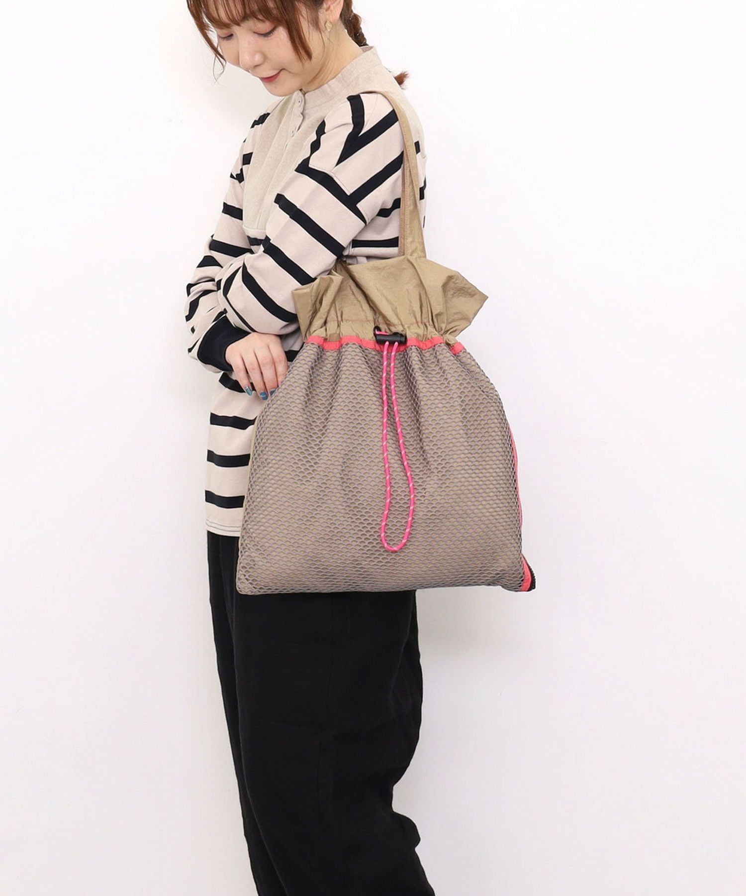 Nananoel ナナノエル 【メッシュ巾着トート】 レディース バッグ