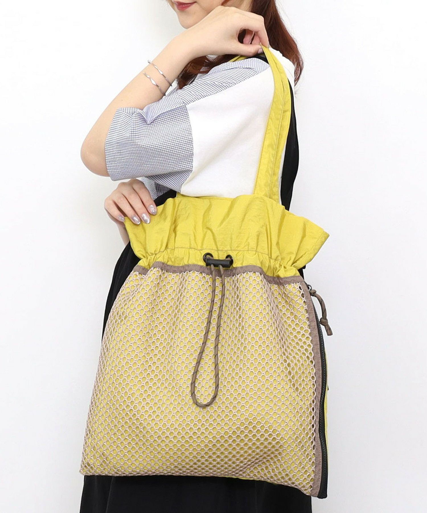 Nananoel ナナノエル 【メッシュ巾着トート】 レディース バッグ