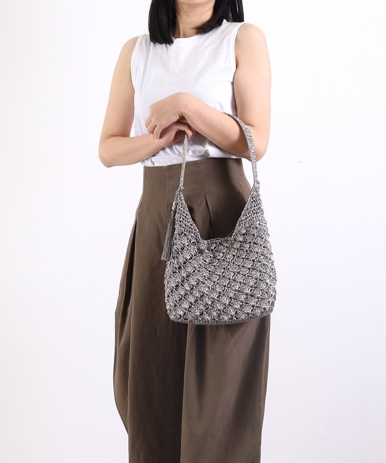 OUTLET SALE】ﾒﾀﾘｯｸ柄編みﾜﾝｼｮﾙﾀﾞｰﾊﾞｯｸﾞ | COO ONLINE