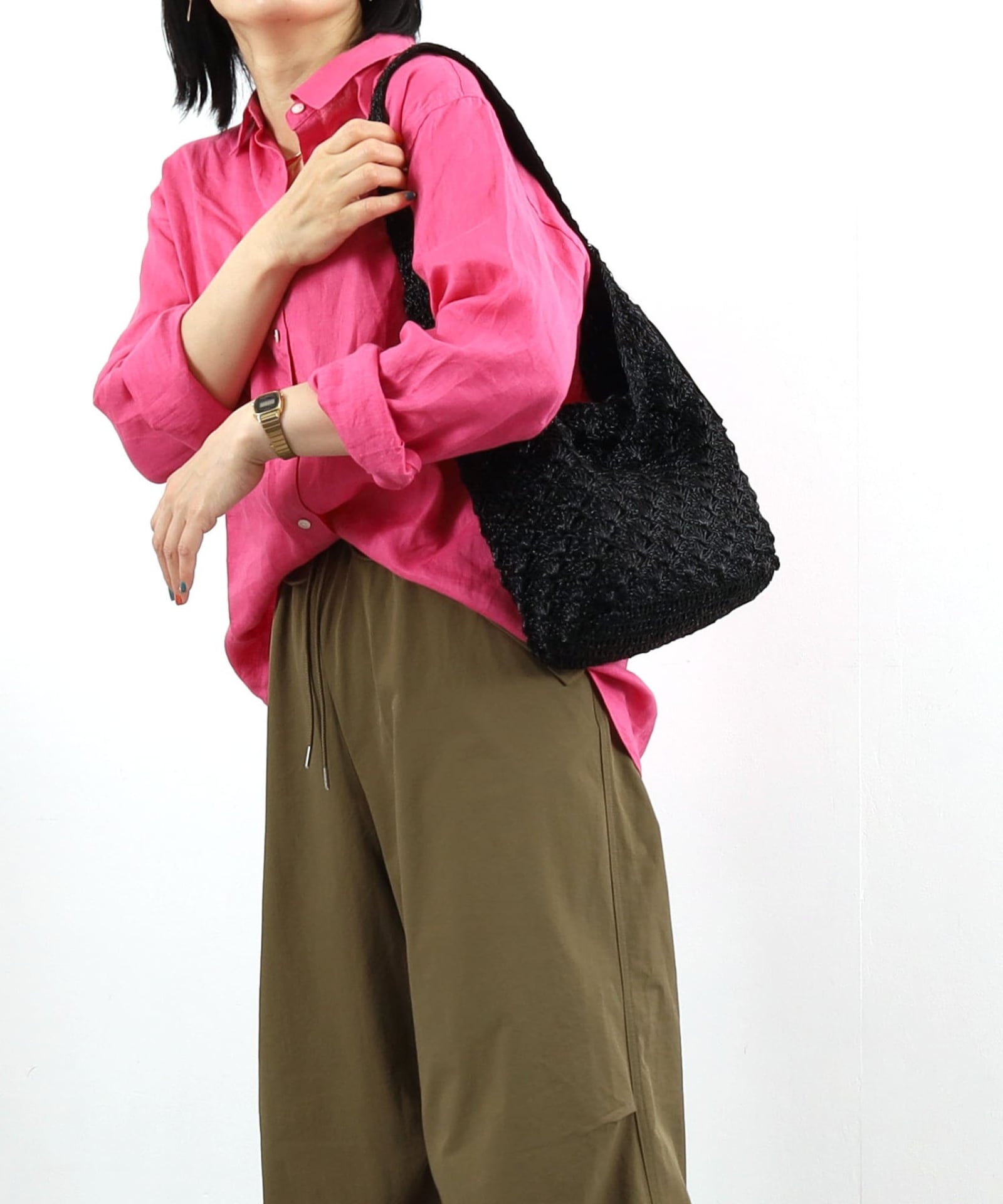 OUTLET SALE】ﾒﾀﾘｯｸ柄編みﾜﾝｼｮﾙﾀﾞｰﾊﾞｯｸﾞ | COO ONLINE