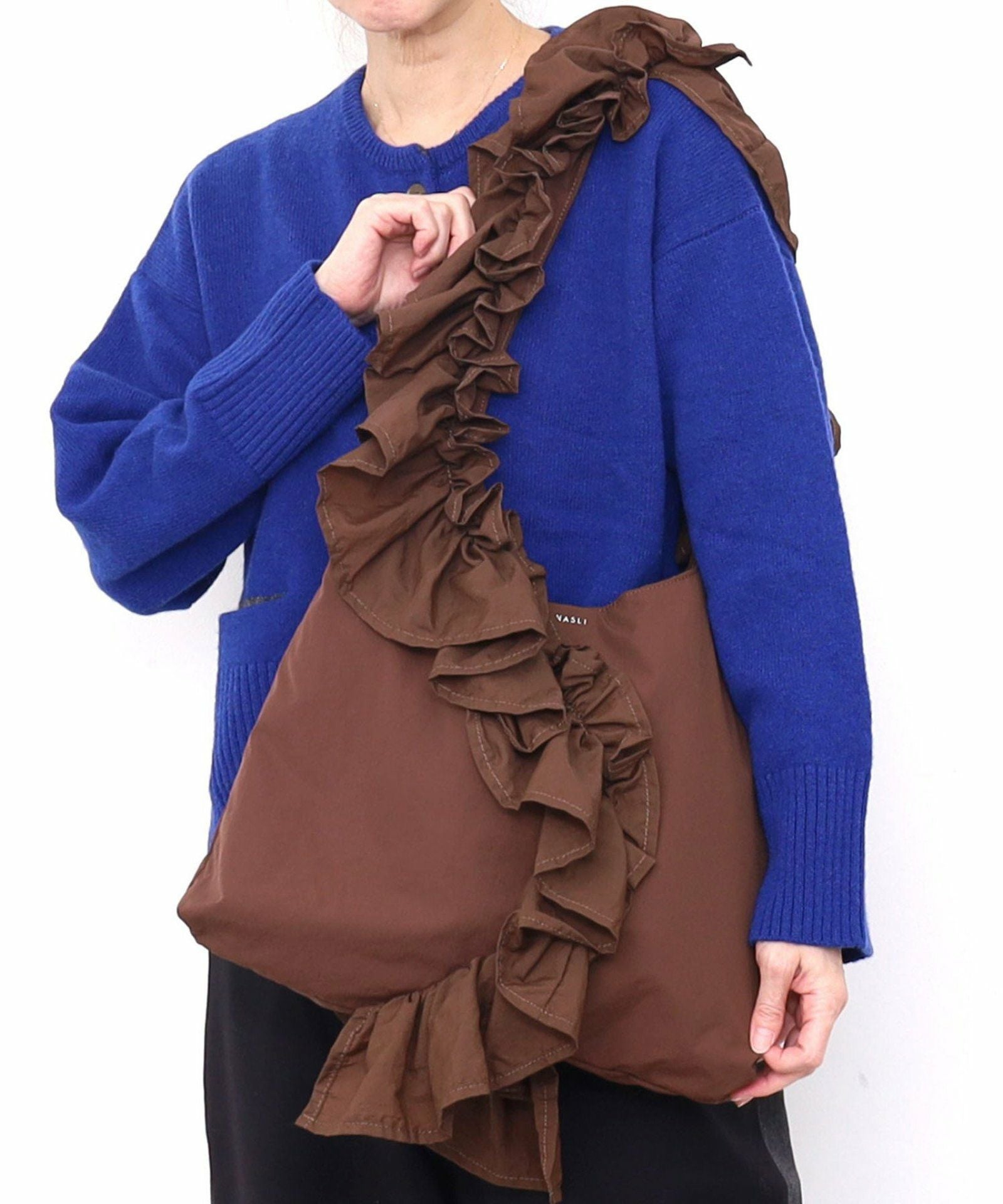 フォロー感謝割 bluegreen様 サミールナスリ 型押し ショルダー バッグ OUTLET SALE】SMIRNASLI サミールナスリ 【フリルワンショルダーバッグ