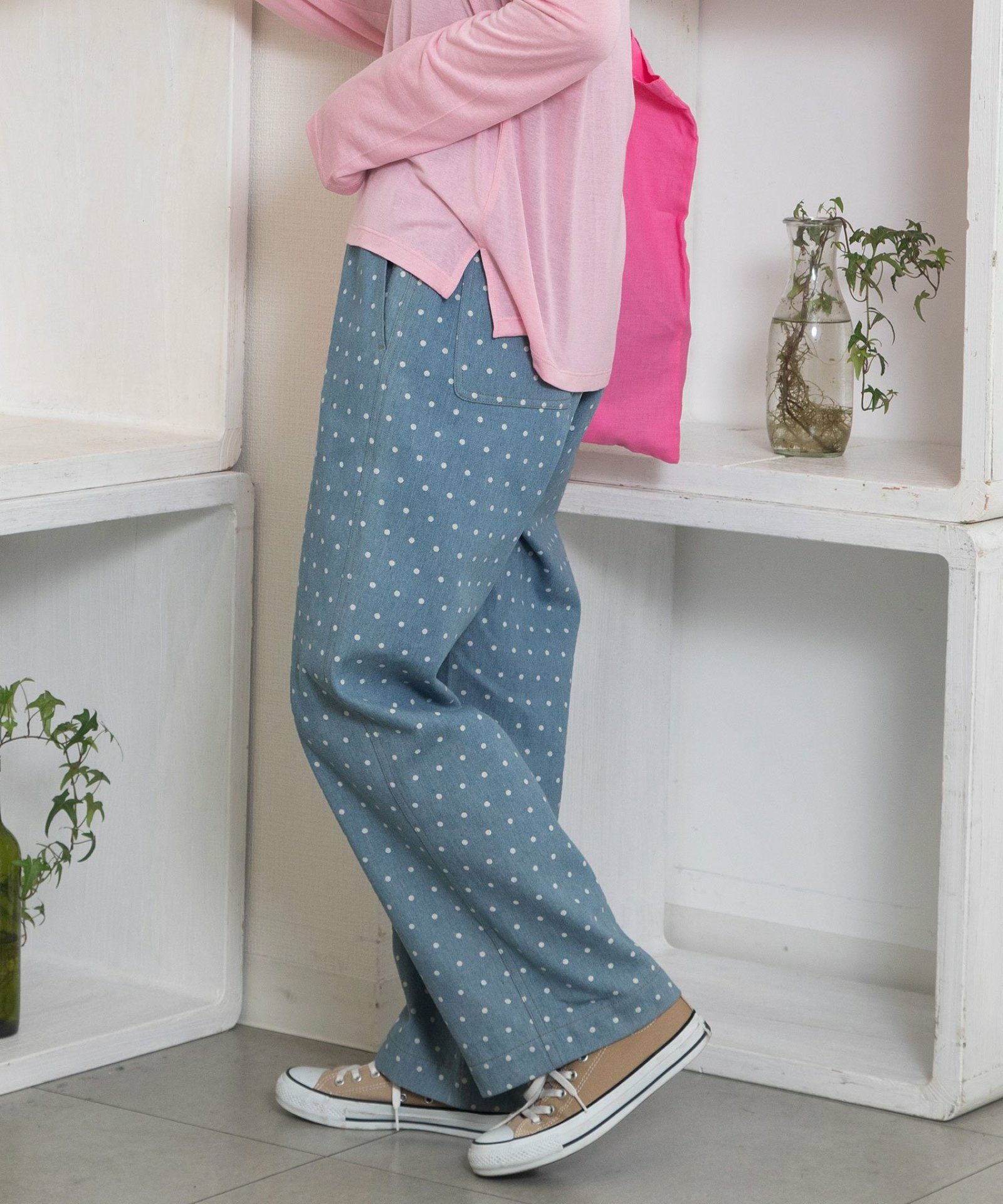 WINTER SALE】ドットプリントデニムパンツ | COO ONLINE