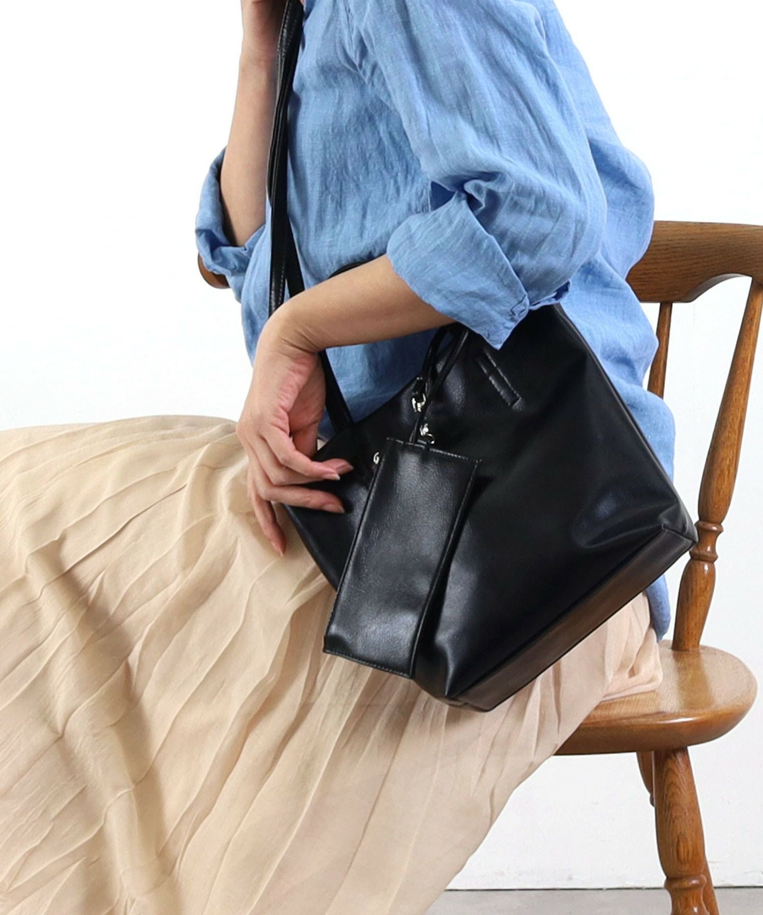 COOCO クーコ 【メタリックフェイクレザー2WAYトート】 レディース