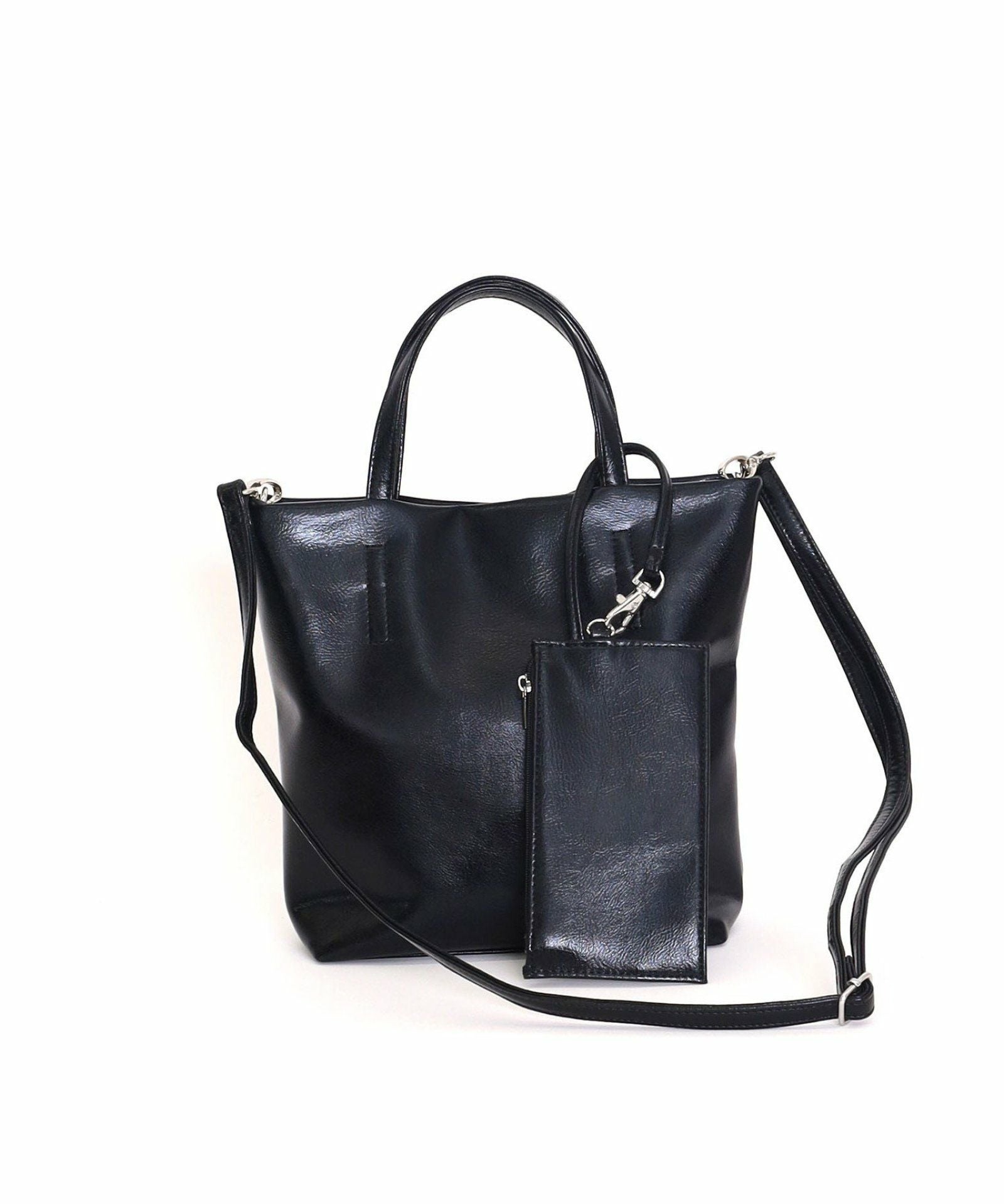 COOCO クーコ 【メタリックフェイクレザー2WAYトート】 レディース