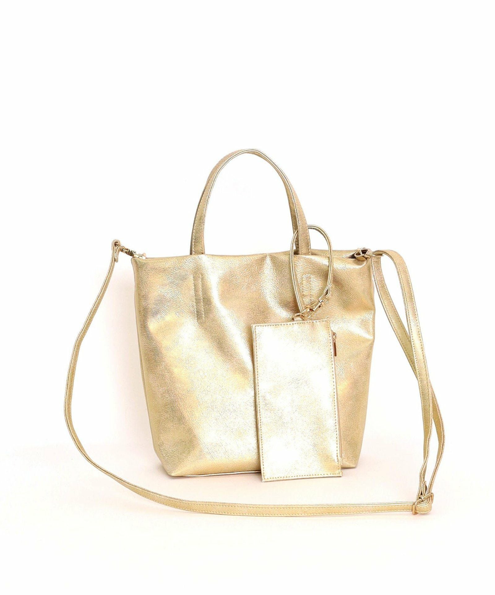 OUTLET SALE】COOCO クーコ 【メタリックフェイクレザー2WAYトート