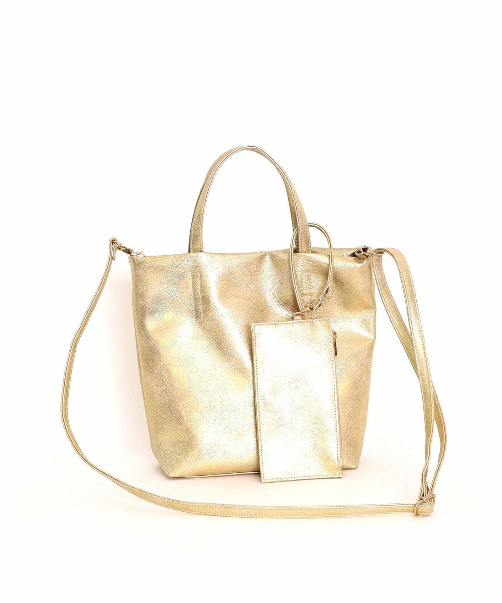 OUTLET SALE】COOCO クーコ 【メタリックフェイクレザー2WAYトート