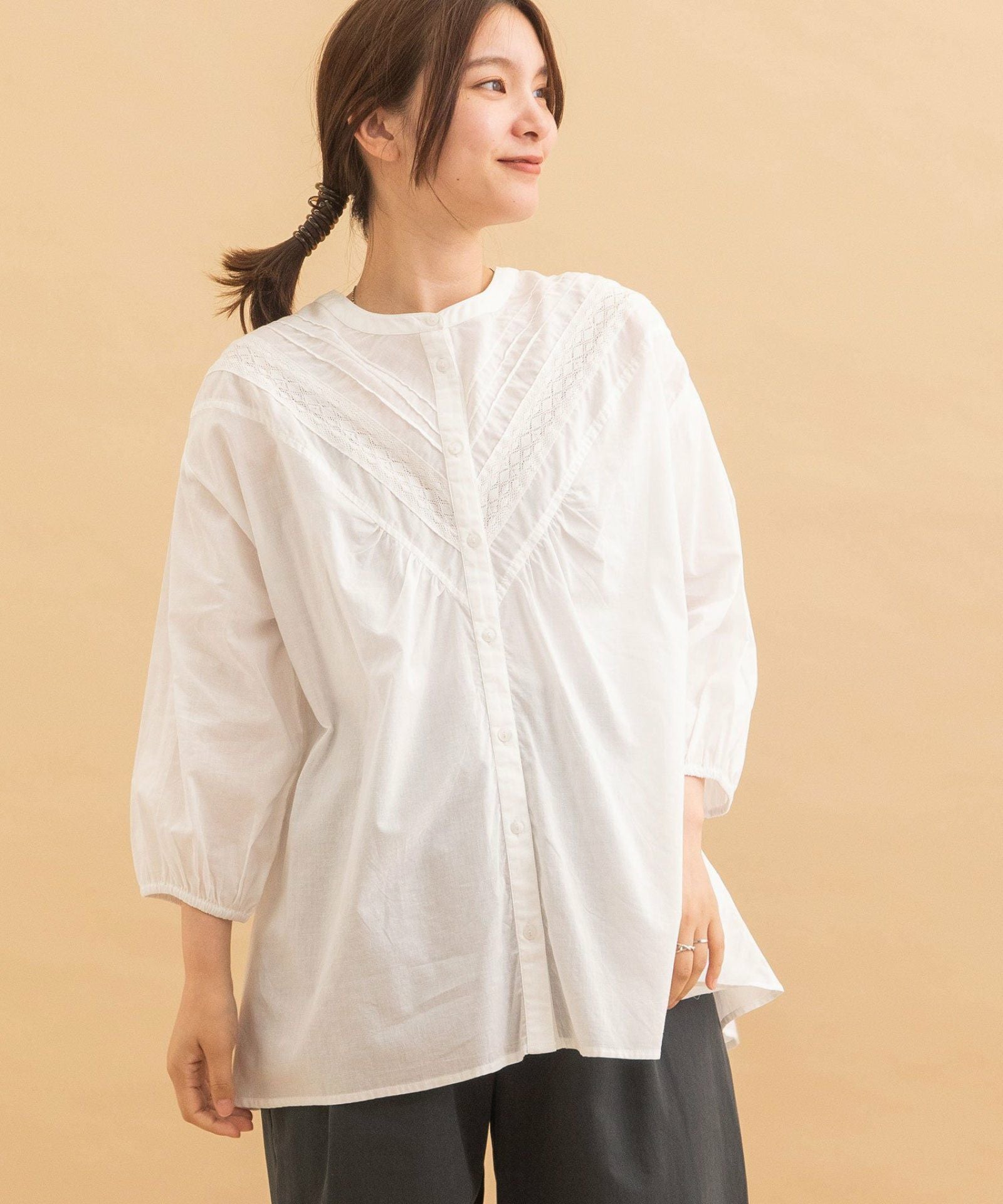 made in INDIA＞ピンタックレースブラウス | COO ONLINE