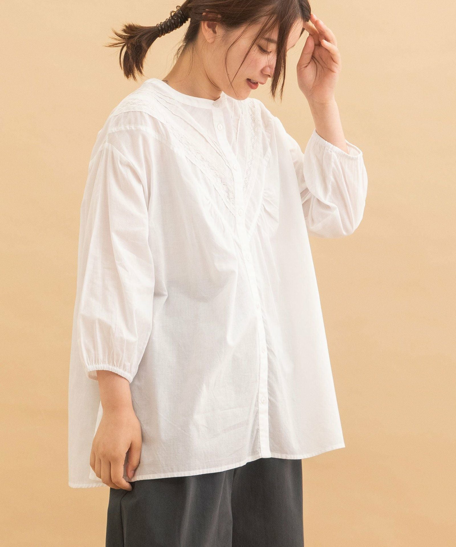 made in INDIA＞ピンタックレースブラウス | COO ONLINE