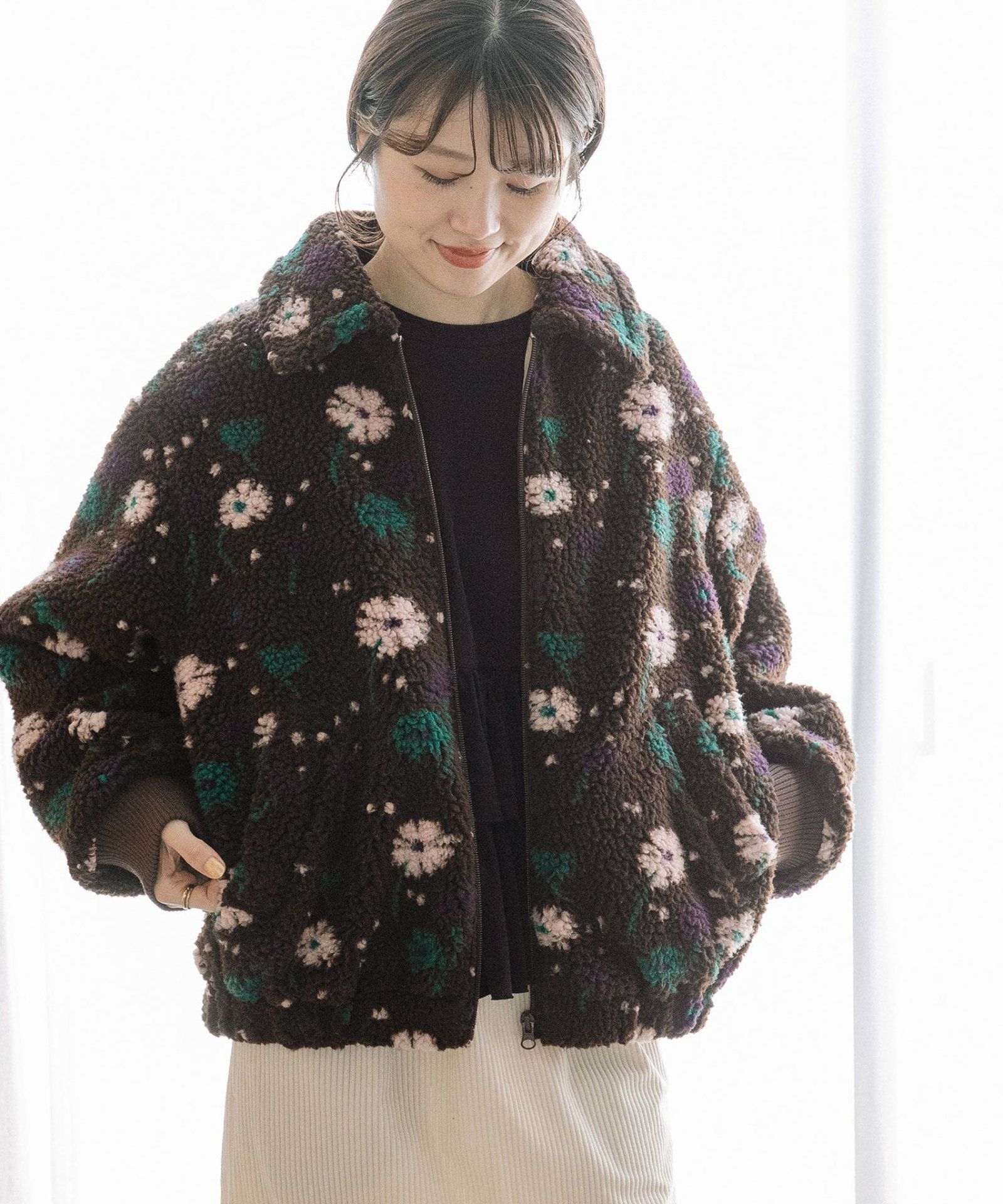 WINTER SALE】フラワージャガードボアブルゾン | COO ONLINE