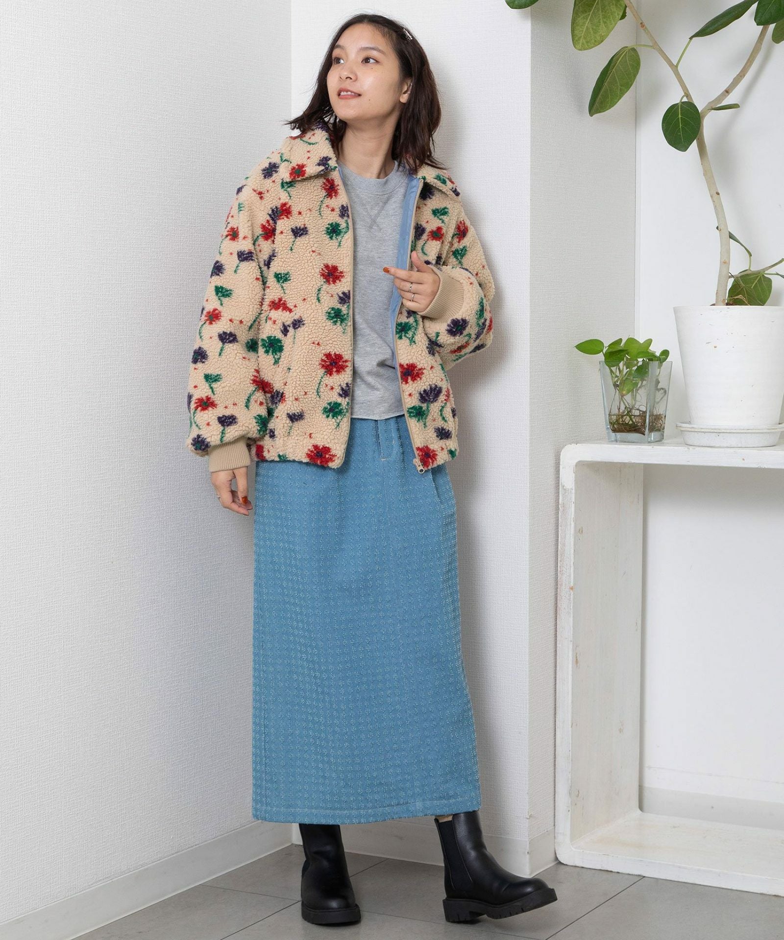 WINTER SALE】フラワージャガードボアブルゾン | COO ONLINE