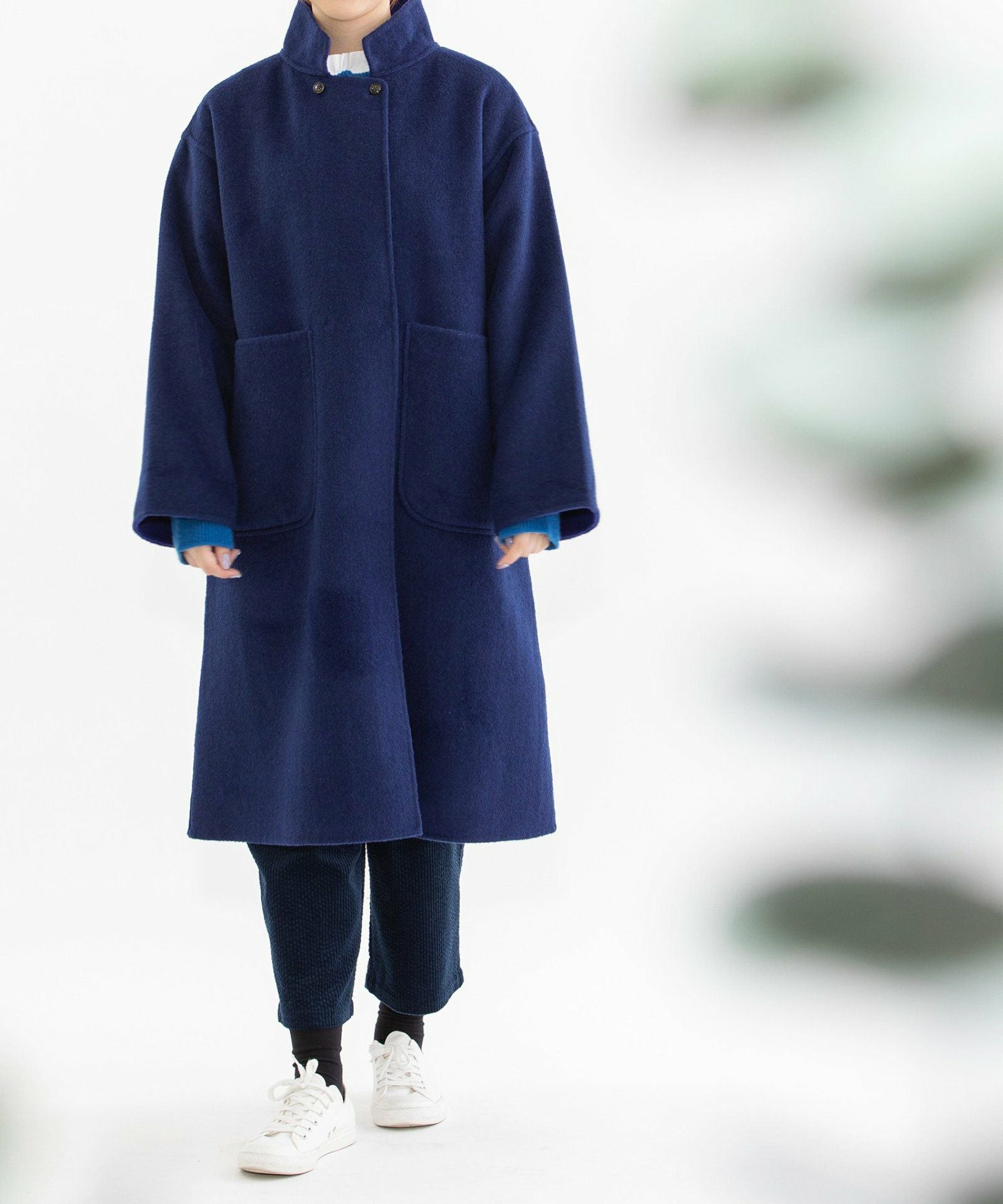 WINTER SALE】ダブルフェイスリバーシブルスタンドカラーコート | COO