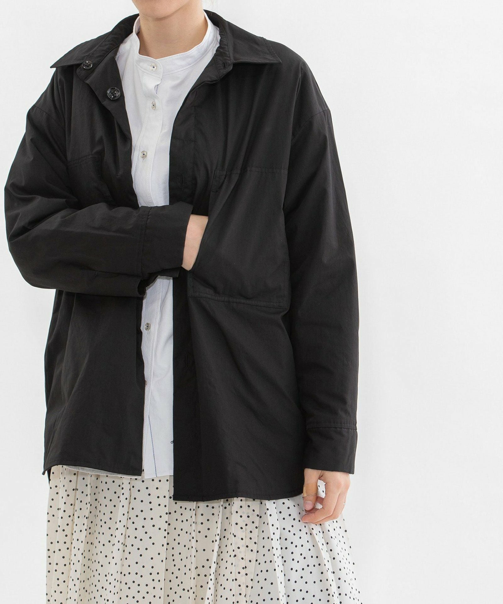 【24時間以内発送】nonnative シャツジャケット sj4301 ブラック SPECIAL PRICE】タイプライターリバーシブル中綿シャツジャケット