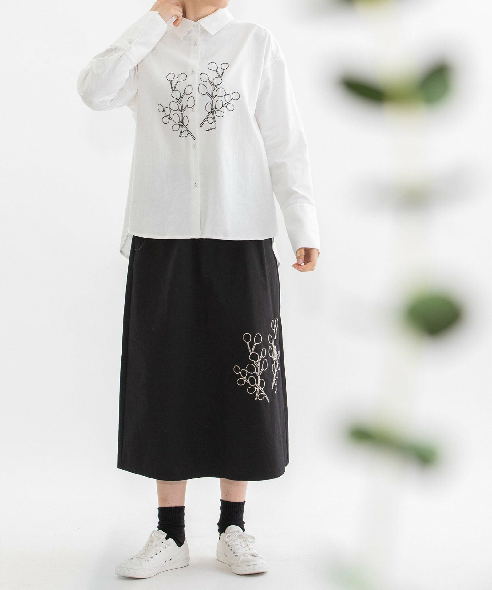 SPECIAL PRICE】コットンツイルユーカリ綿刺繍スカート | COO ONLINE