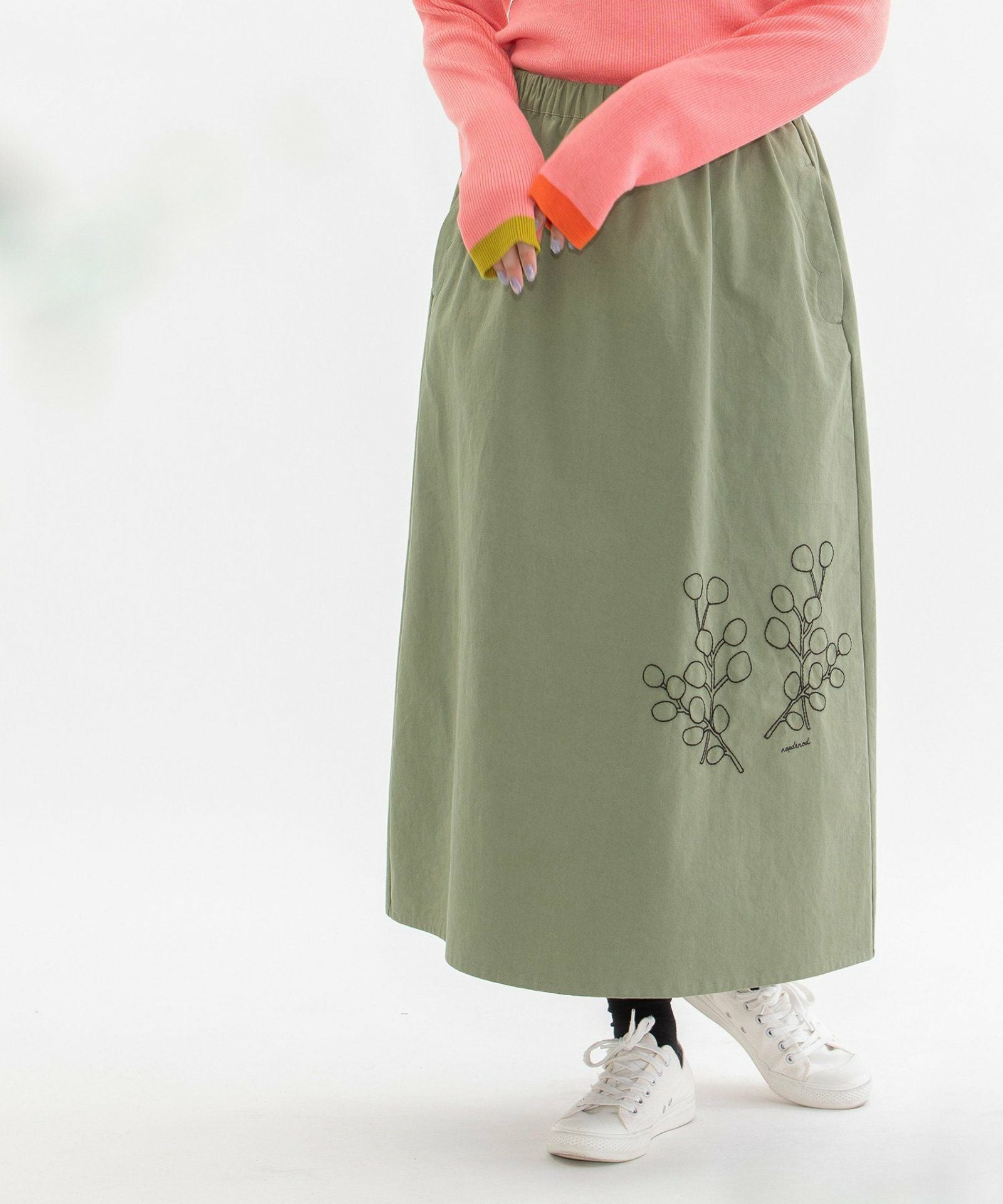 SUMMER SALE】コットンツイルユーカリ綿刺繍スカート | COO ONLINE