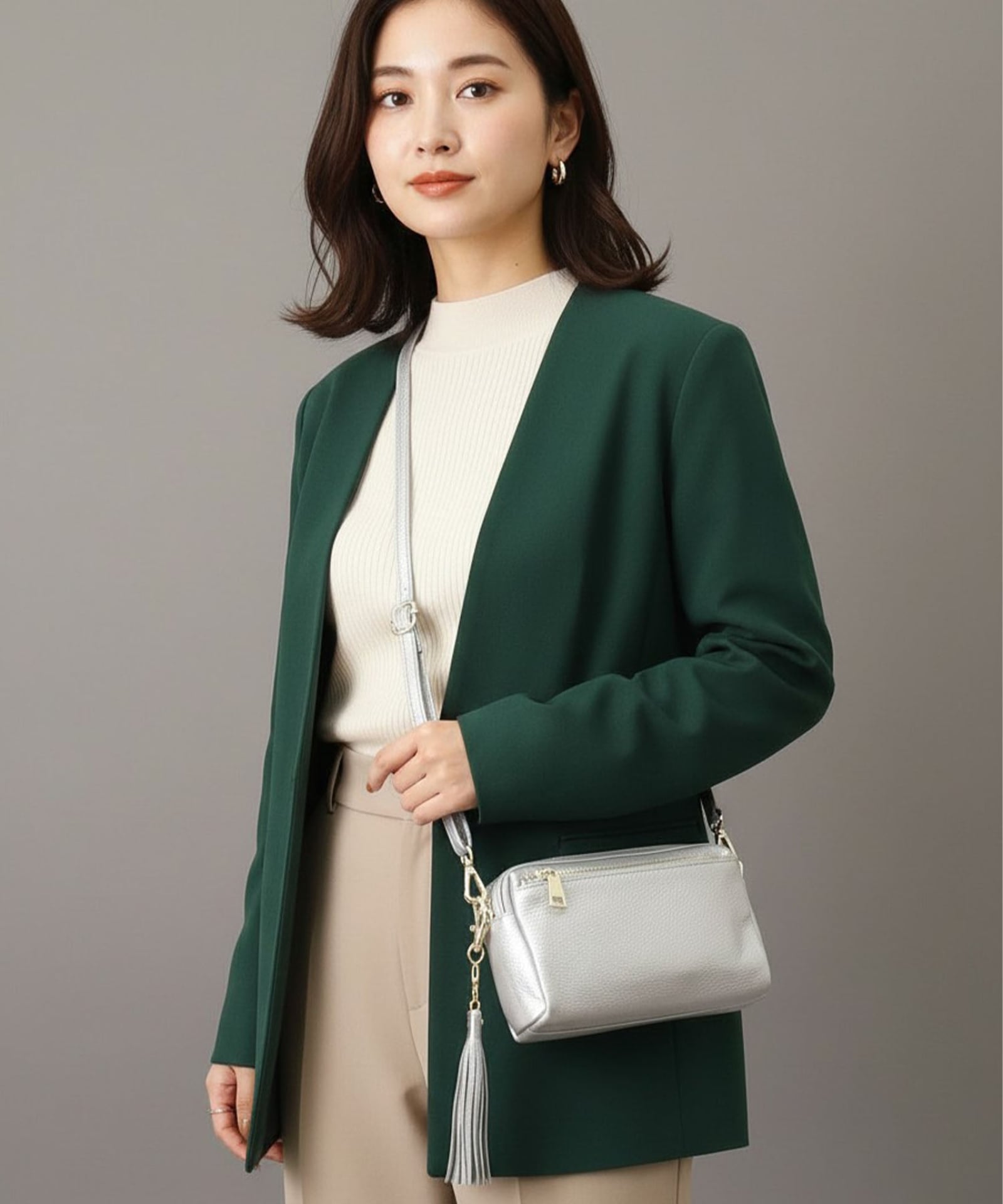 シュリンクレザー横型ミニショルダーバッグ 定番FG | COO ONLINE