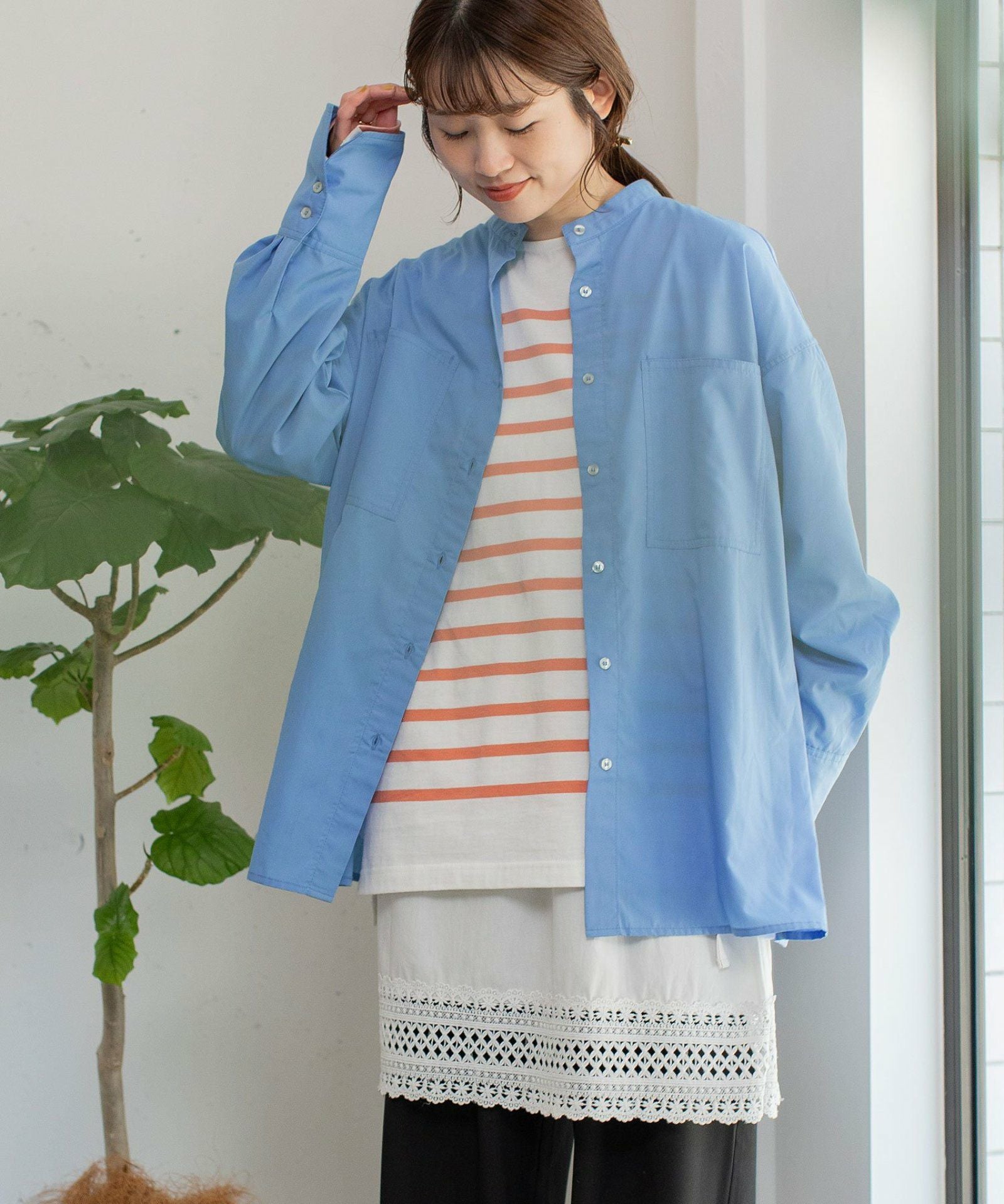 SUMMER SALE】バンドカラーポケットシャツ | COO ONLINE