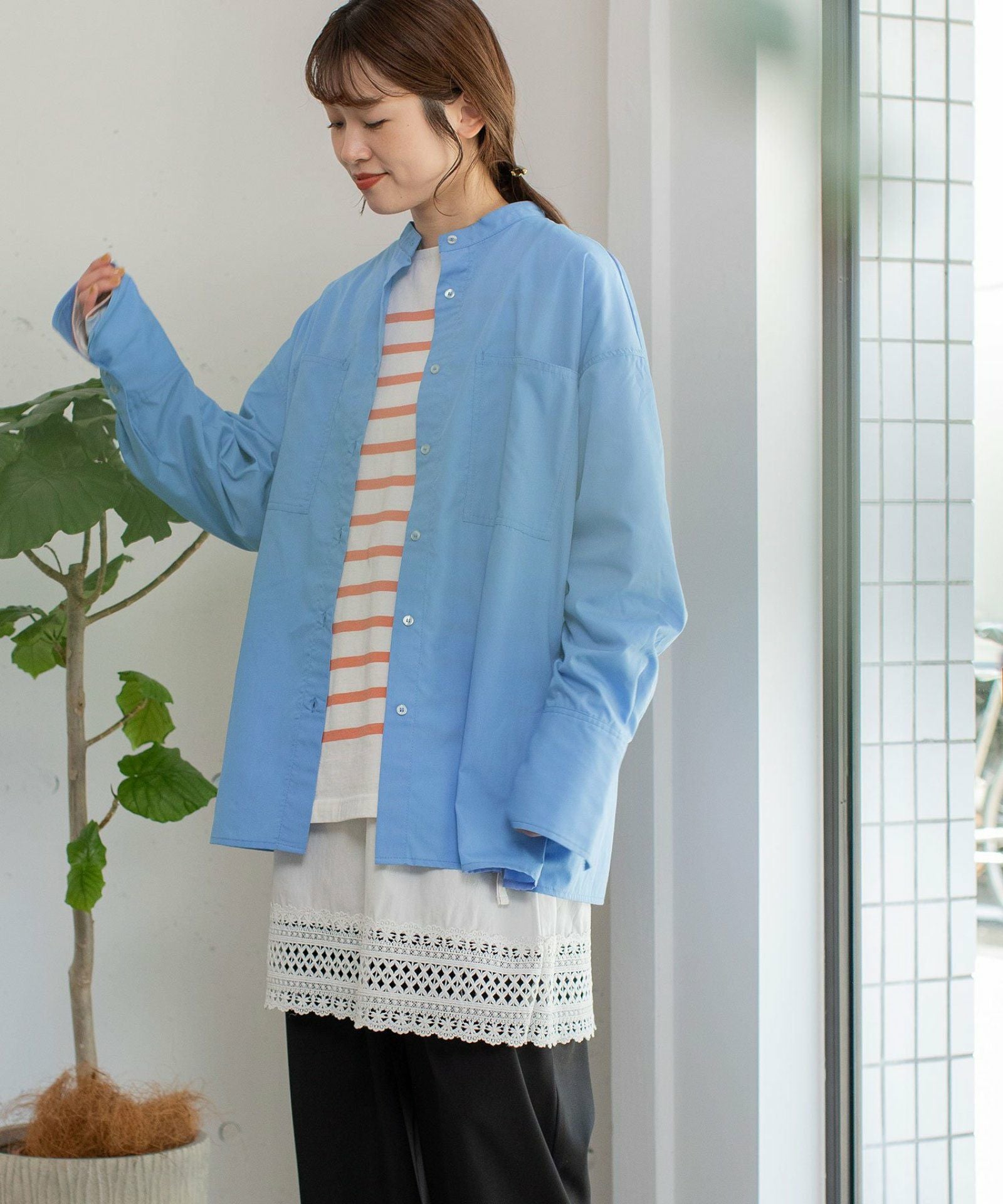 SUMMER SALE】バンドカラーポケットシャツ | COO ONLINE